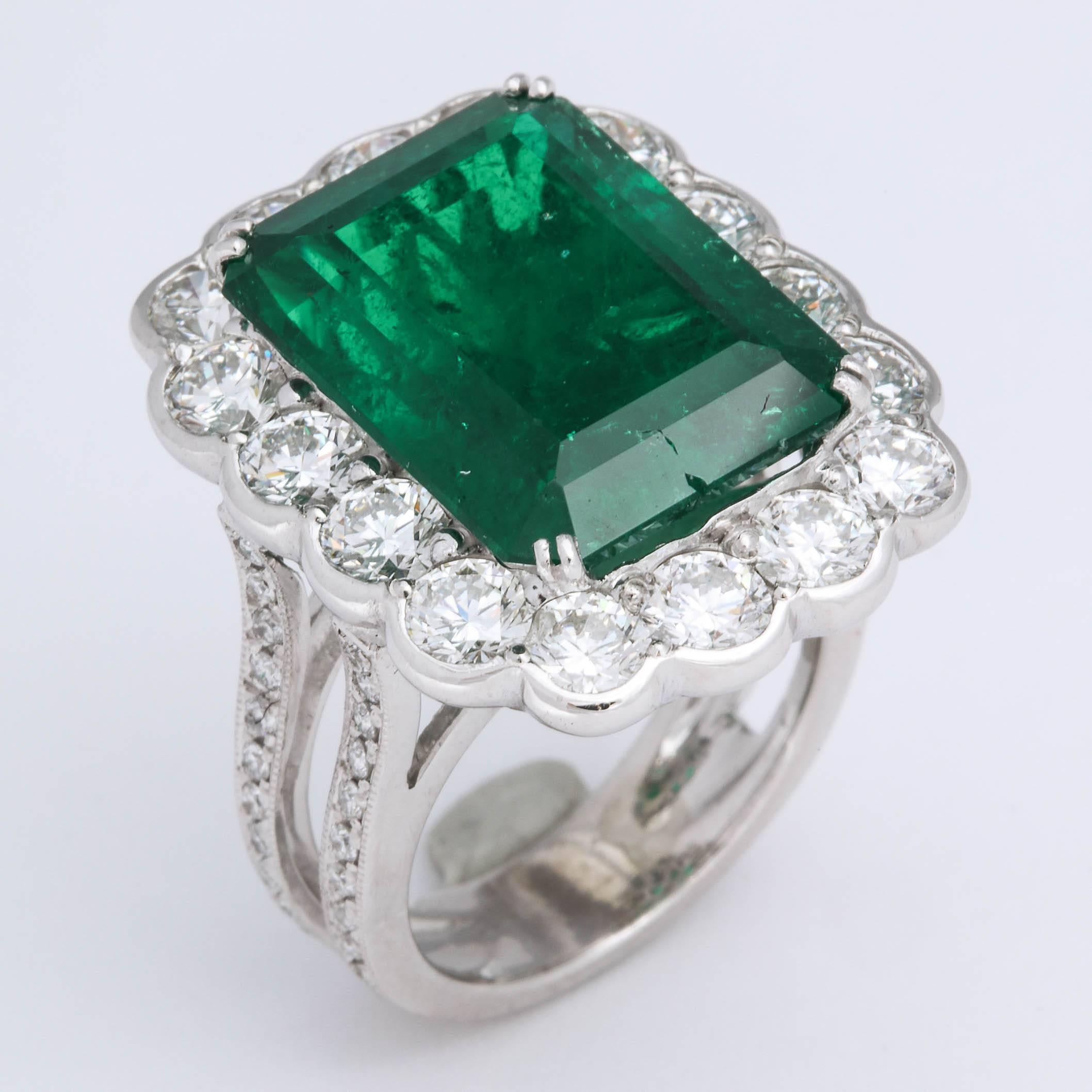 13 carat emerald cut diamond ring