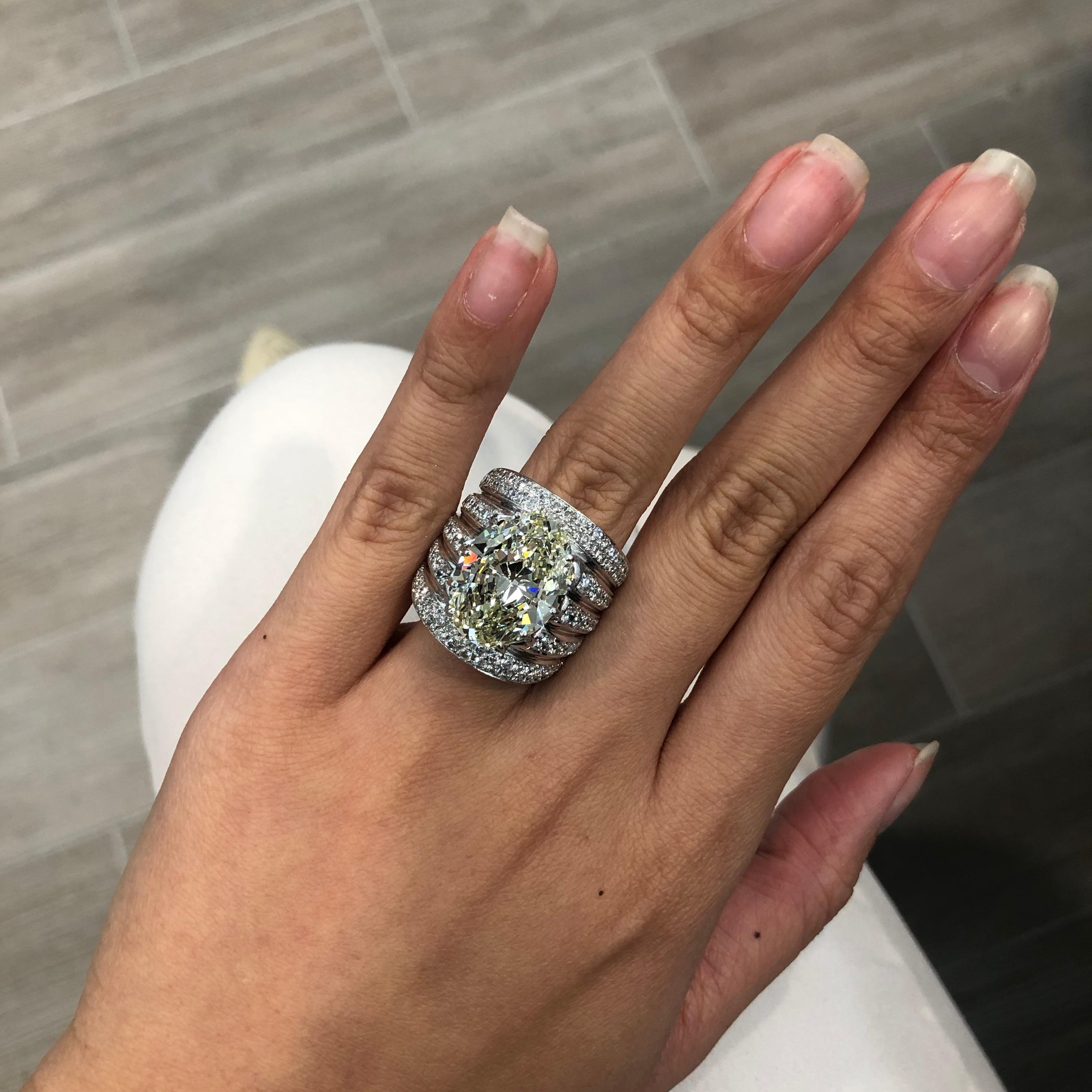 Oval Cut Important 14.03 Carat Diamond Cocktail Ring For Sale