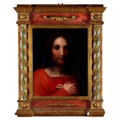 Important 16th Century Italian School "Christ" Oil on Table