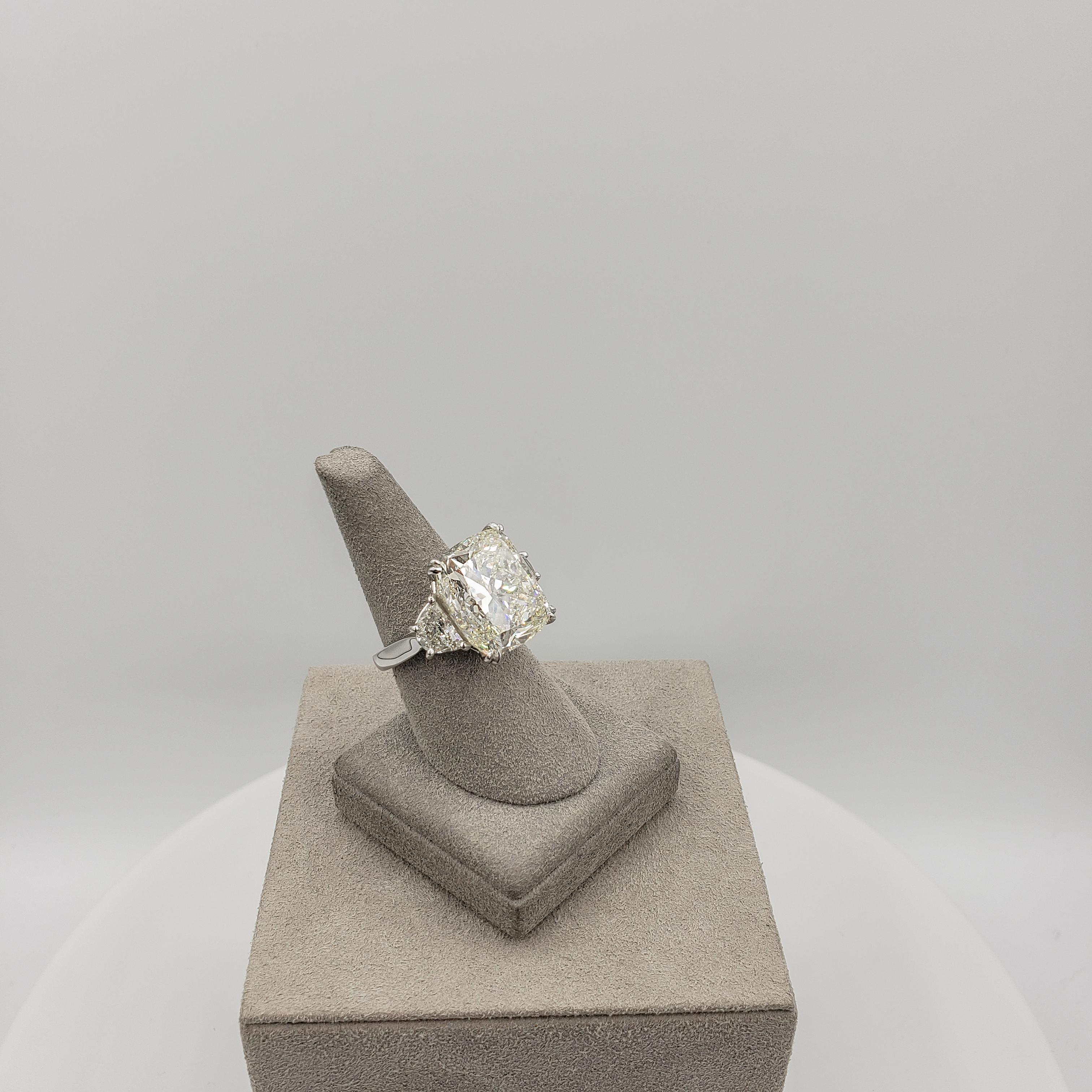 Important 17.18 Carat GIA Certified Cushion Cut Diamond Three-Stone Ring In New Condition In New York, NY