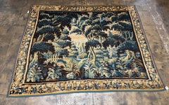 Important 17th Century Flemish Verdure Tapestry Depicting a Pastoral Woodland La