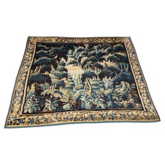 Important 17th Century Flemish Verdure Tapestry Depicting a Pastoral Woodland La