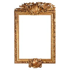 Important 17th Century French Giltwood Military Trophy Frame
