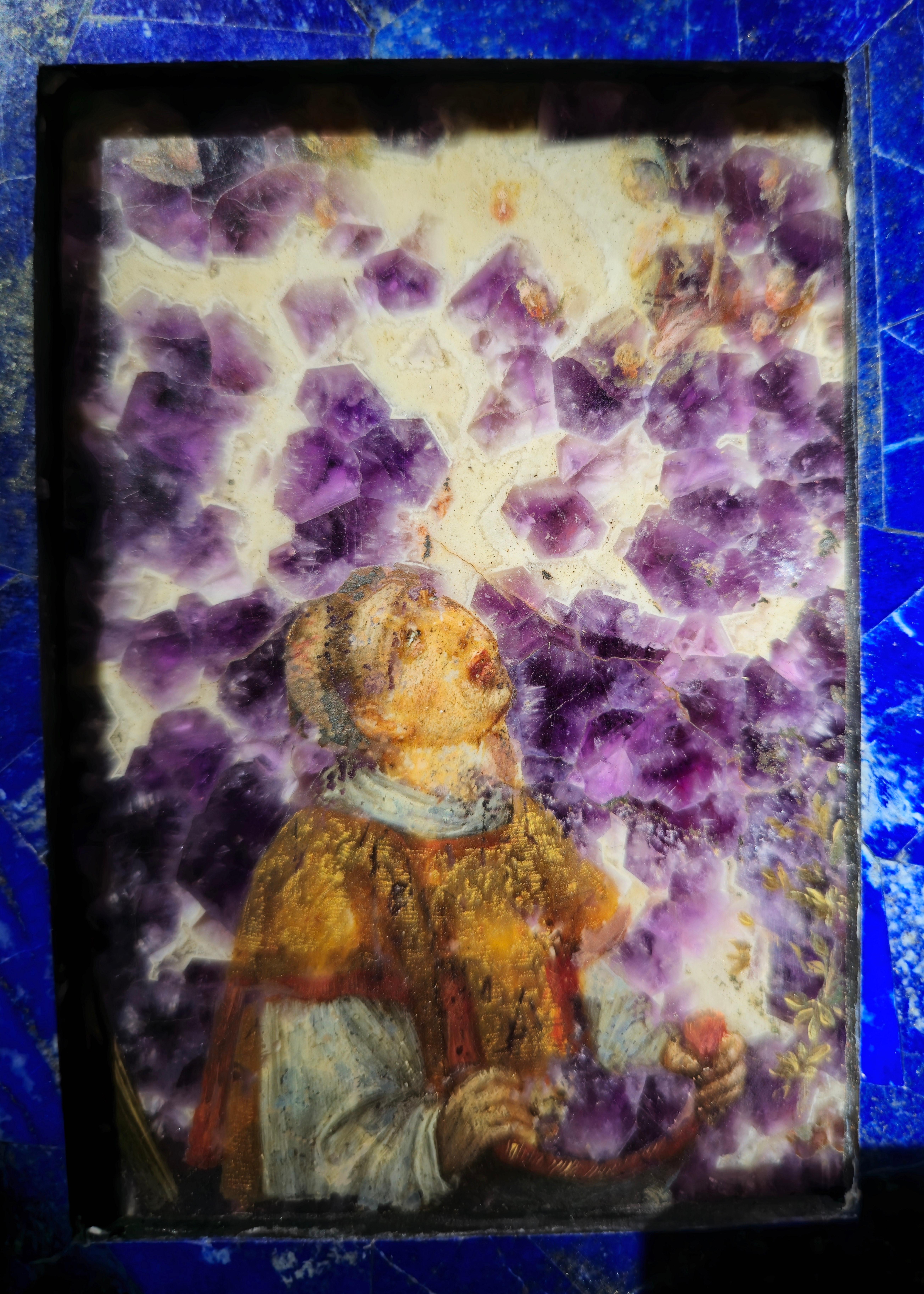 Importante dipinto a olio su ametista del XVII secolo - raffigurante il martirio in vendita 12