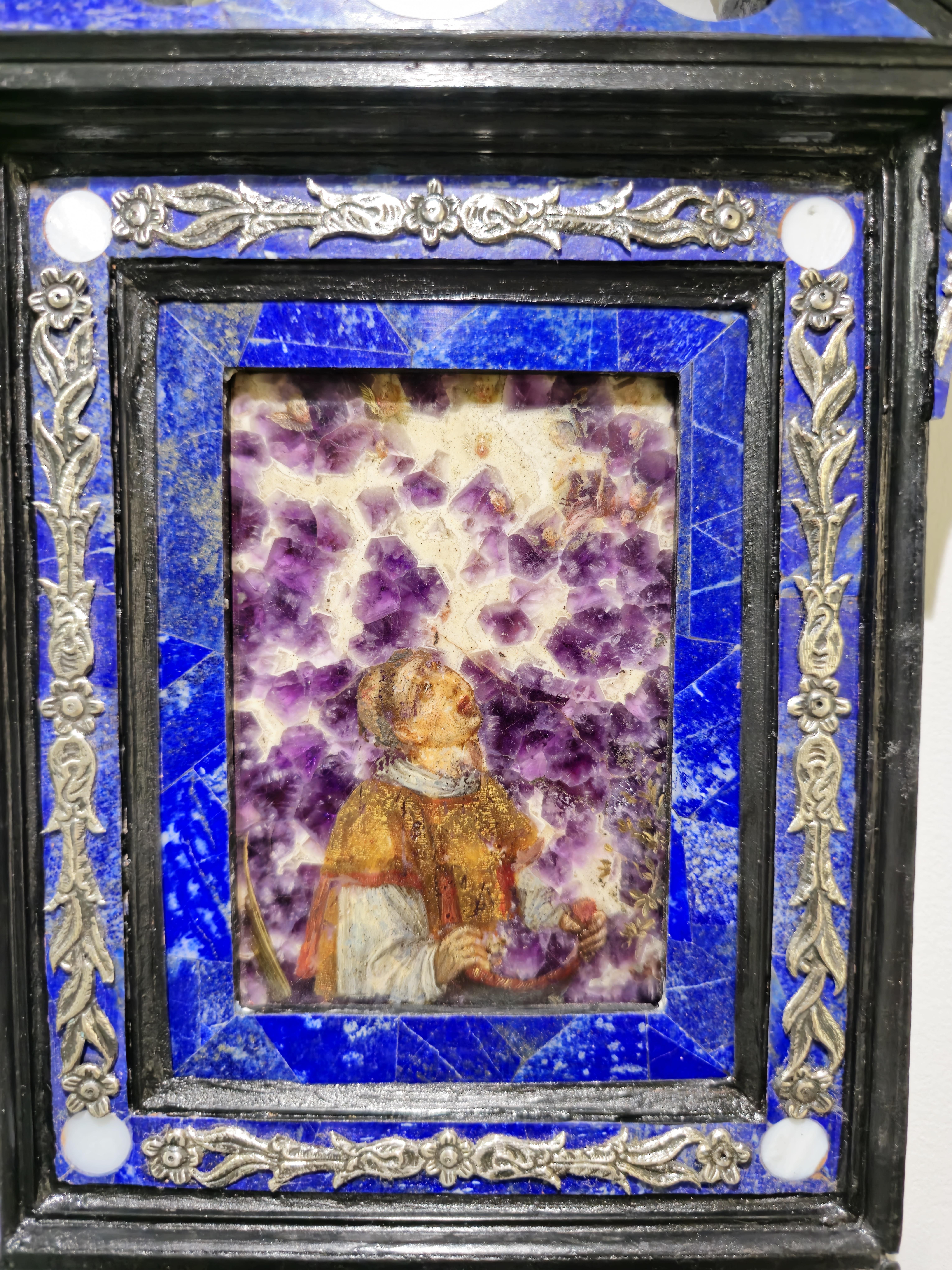 Importante dipinto a olio su ametista del XVII secolo - raffigurante il martirio in vendita 1