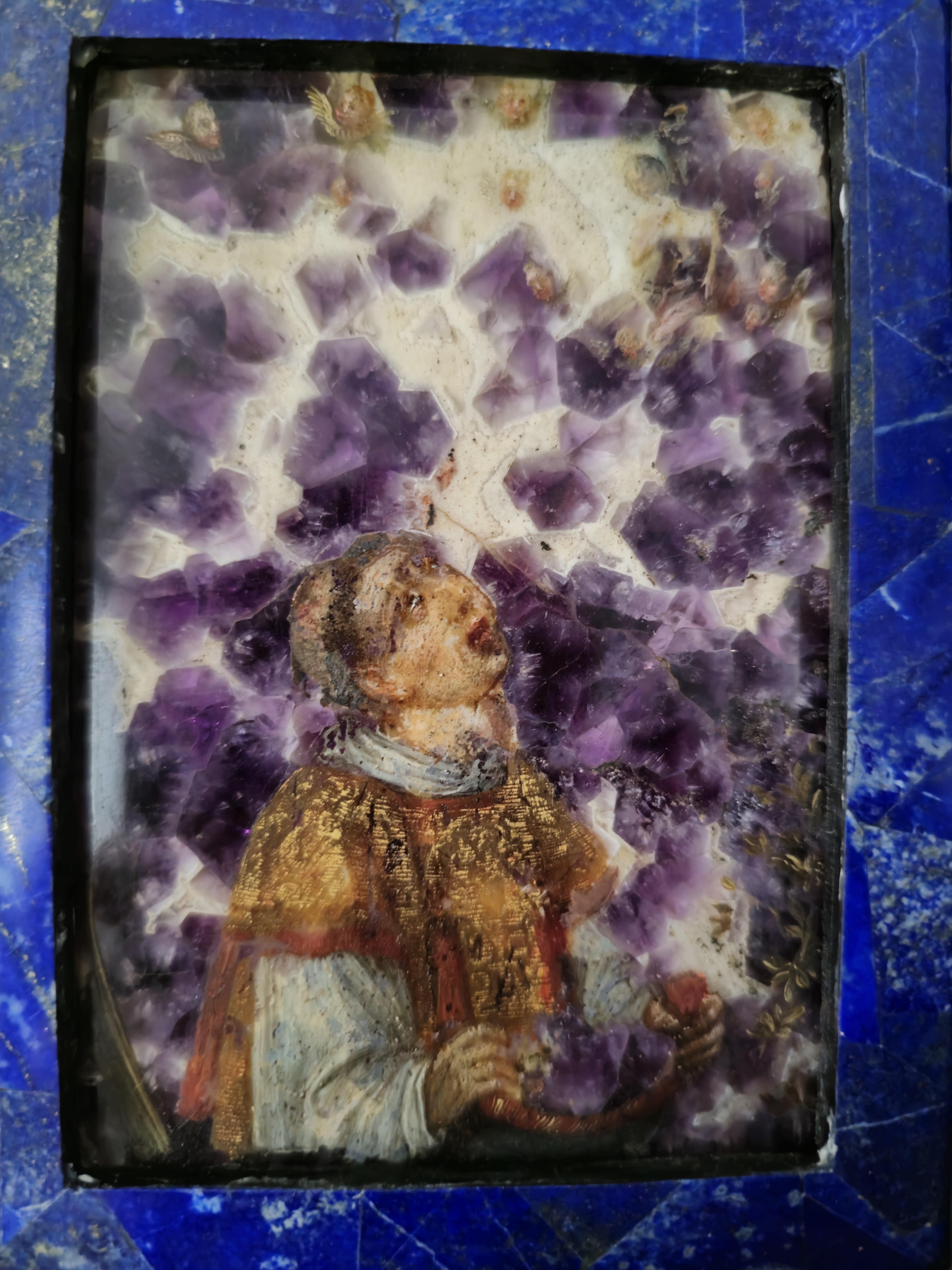 Importante peinture à l'huile italienne du 17ème siècle sur améthyste représentant le martyredo en vente 5