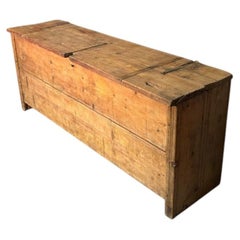 Important 17th-Century Long Swiss Pine Chest from Antagnod, Val d’Ayas