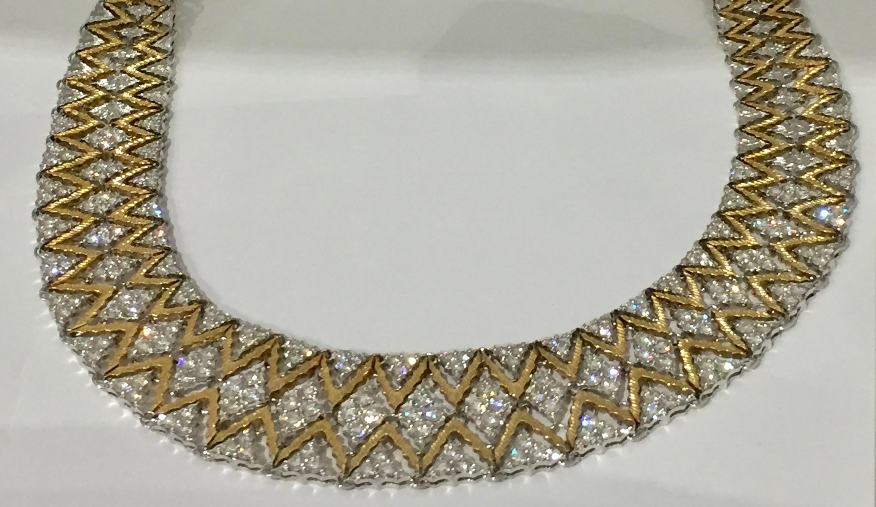 Contemporary Important 18 Karat Gold Diamond Necklace For Sale