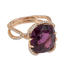 Important 18 Karat Rose Gold 9.99 Carat Spinel and Diamond Tulip Ring
