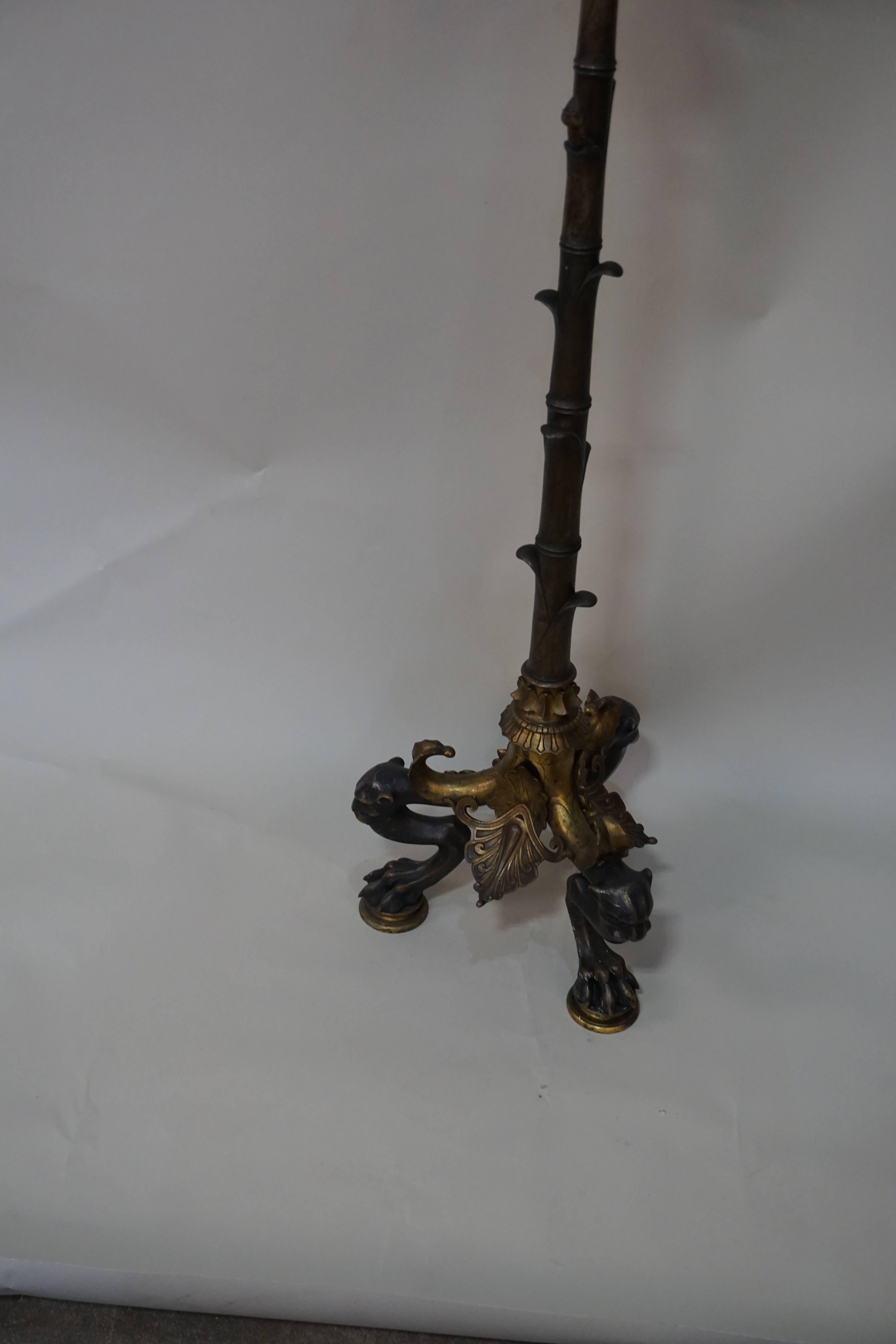 Important 1850s Bronze Floor Lamp by Henry Cahieux for Barbedienne 4