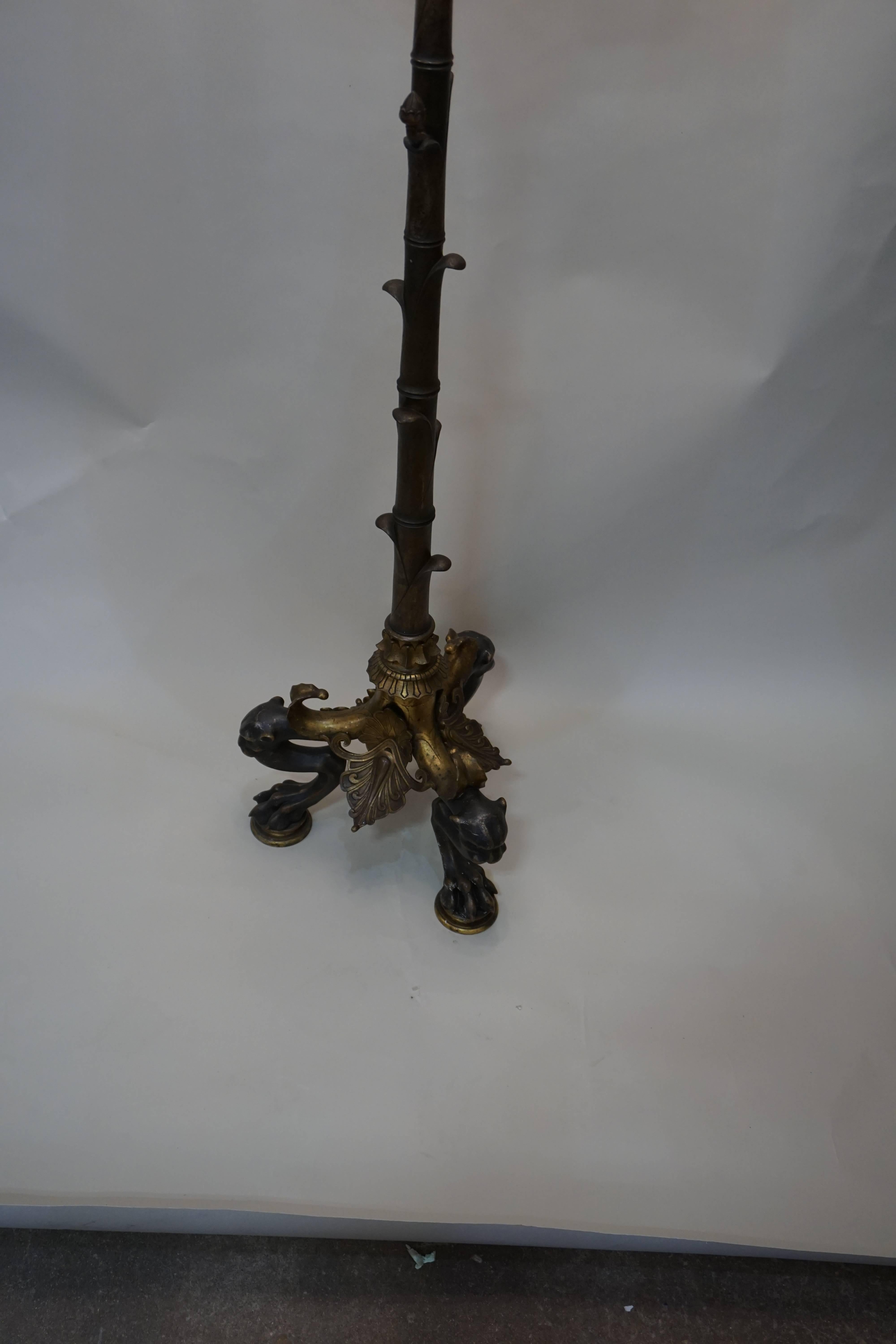 Classical Greek Important 1850s Bronze Floor Lamp by Henry Cahieux for Barbedienne