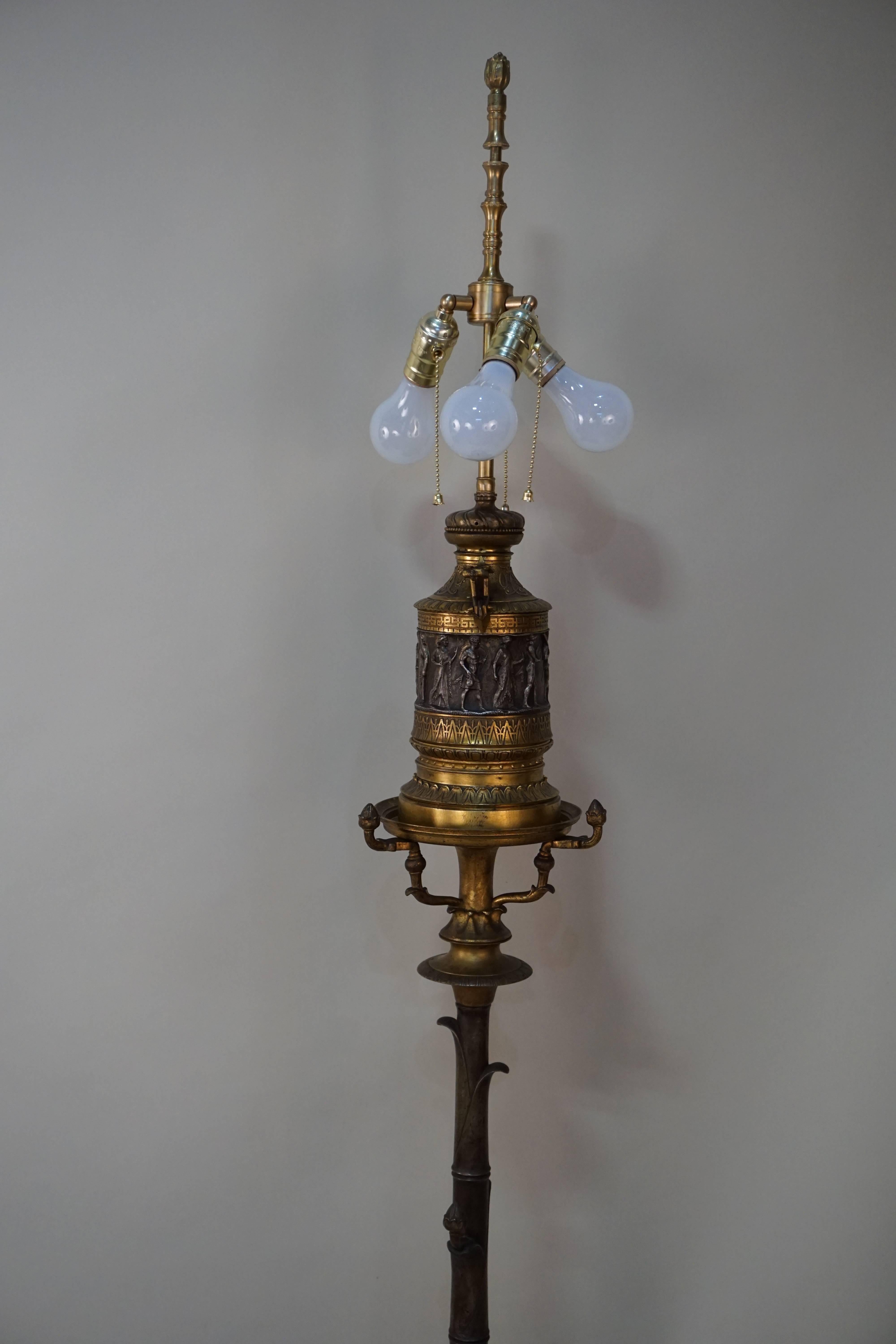 Important 1850s Bronze Floor Lamp by Henry Cahieux for Barbedienne 3