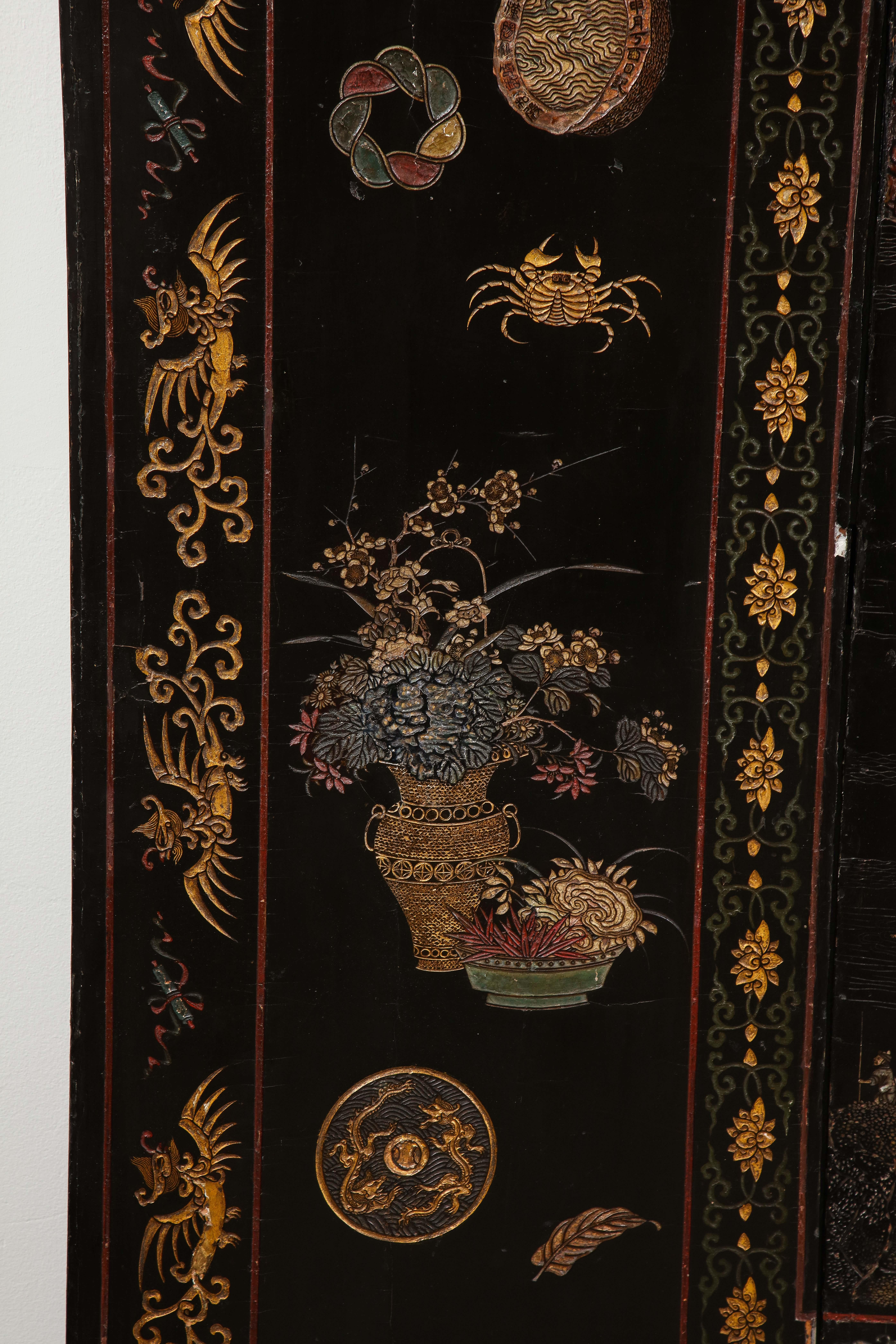 Important 18th Century Chinese Coromandel Lacquer Screen 3