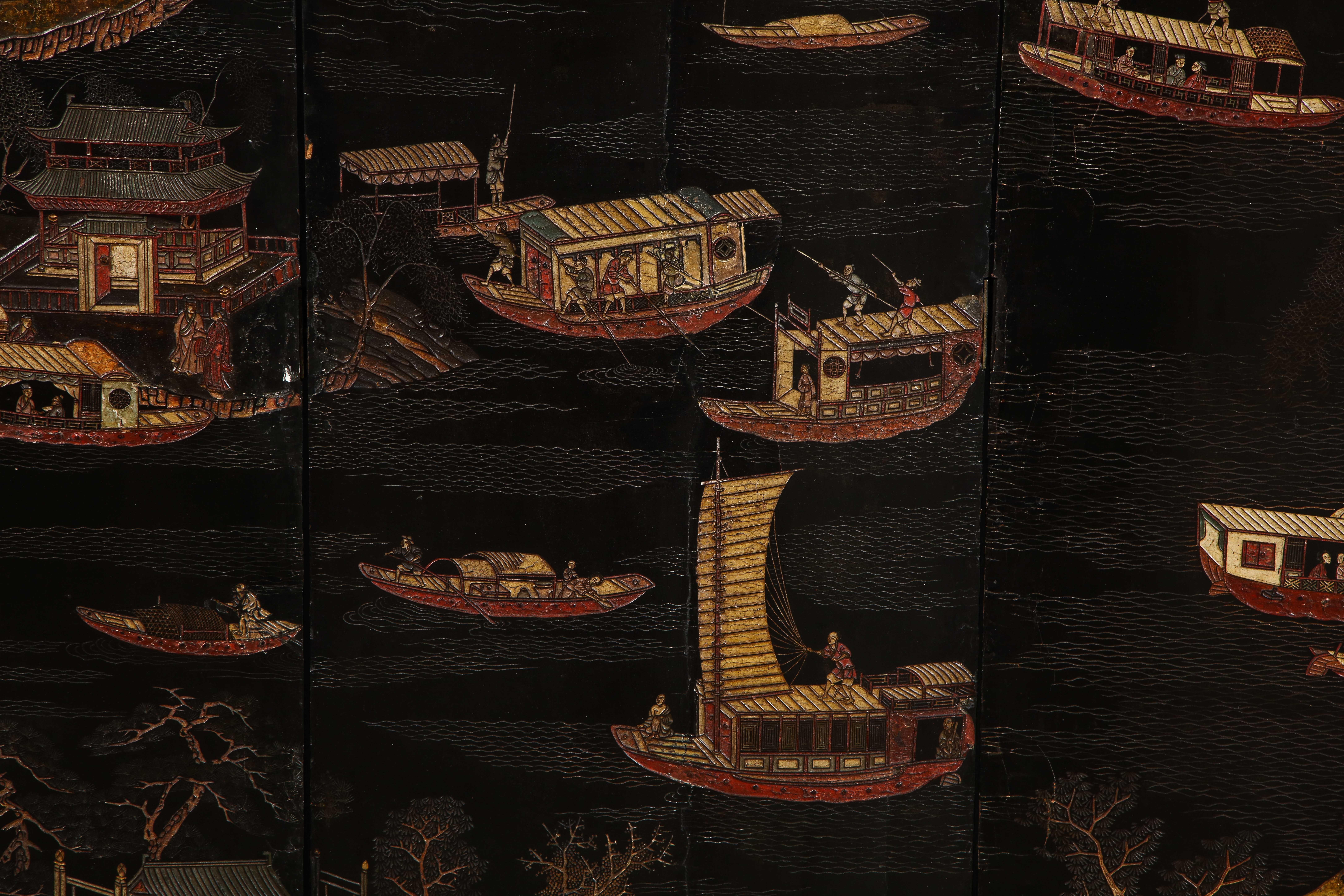 Important 18th Century Chinese Coromandel Lacquer Screen 5