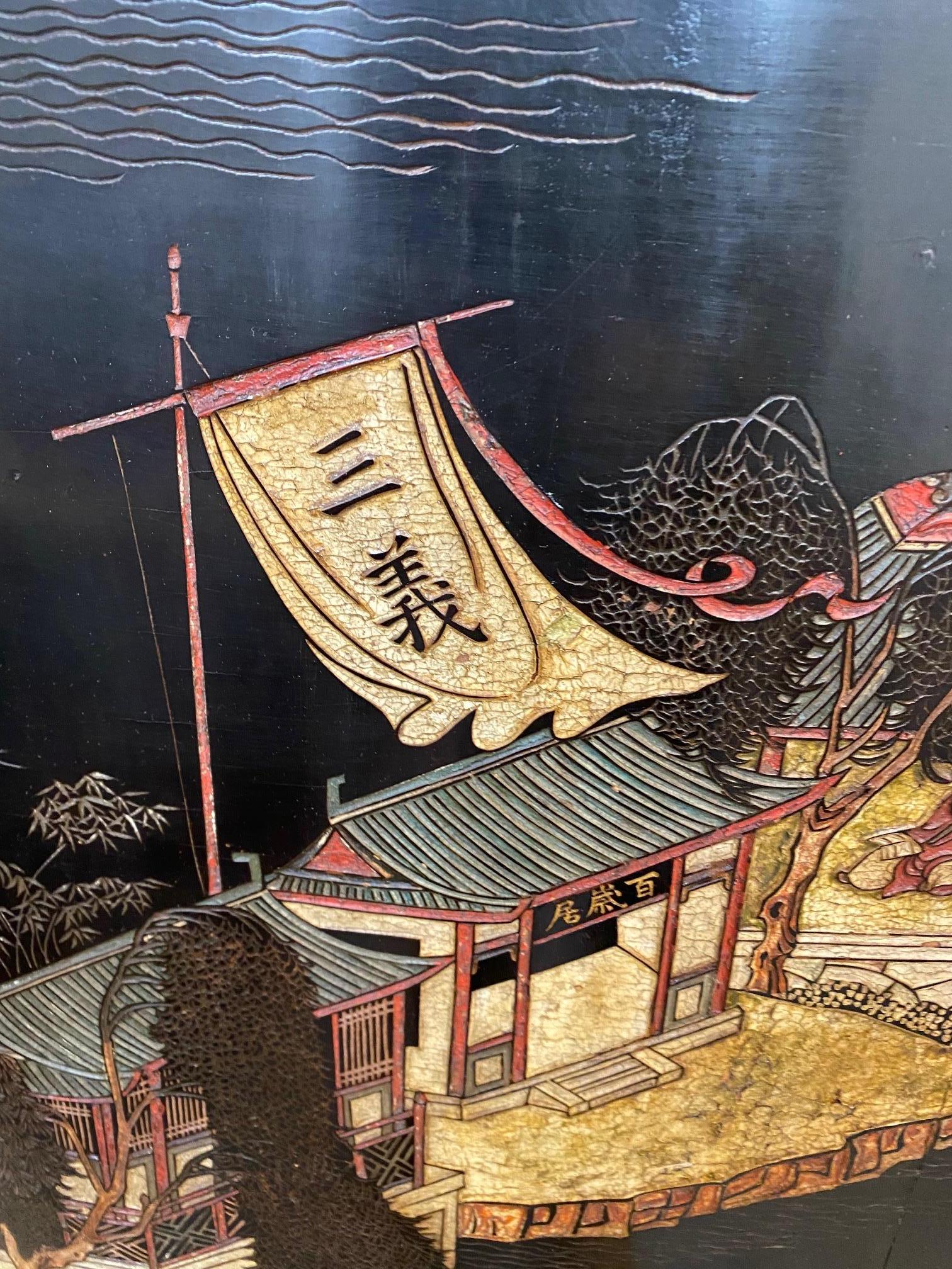 Important 18th Century Chinese Coromandel Lacquer Screen 11