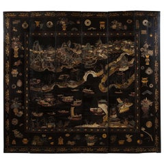 Important 18th Century Chinese Coromandel Lacquer Screen