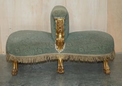 Important 18th Century circa 1740 Hand Carved Italian Giltwood Tete a Tete Sofa