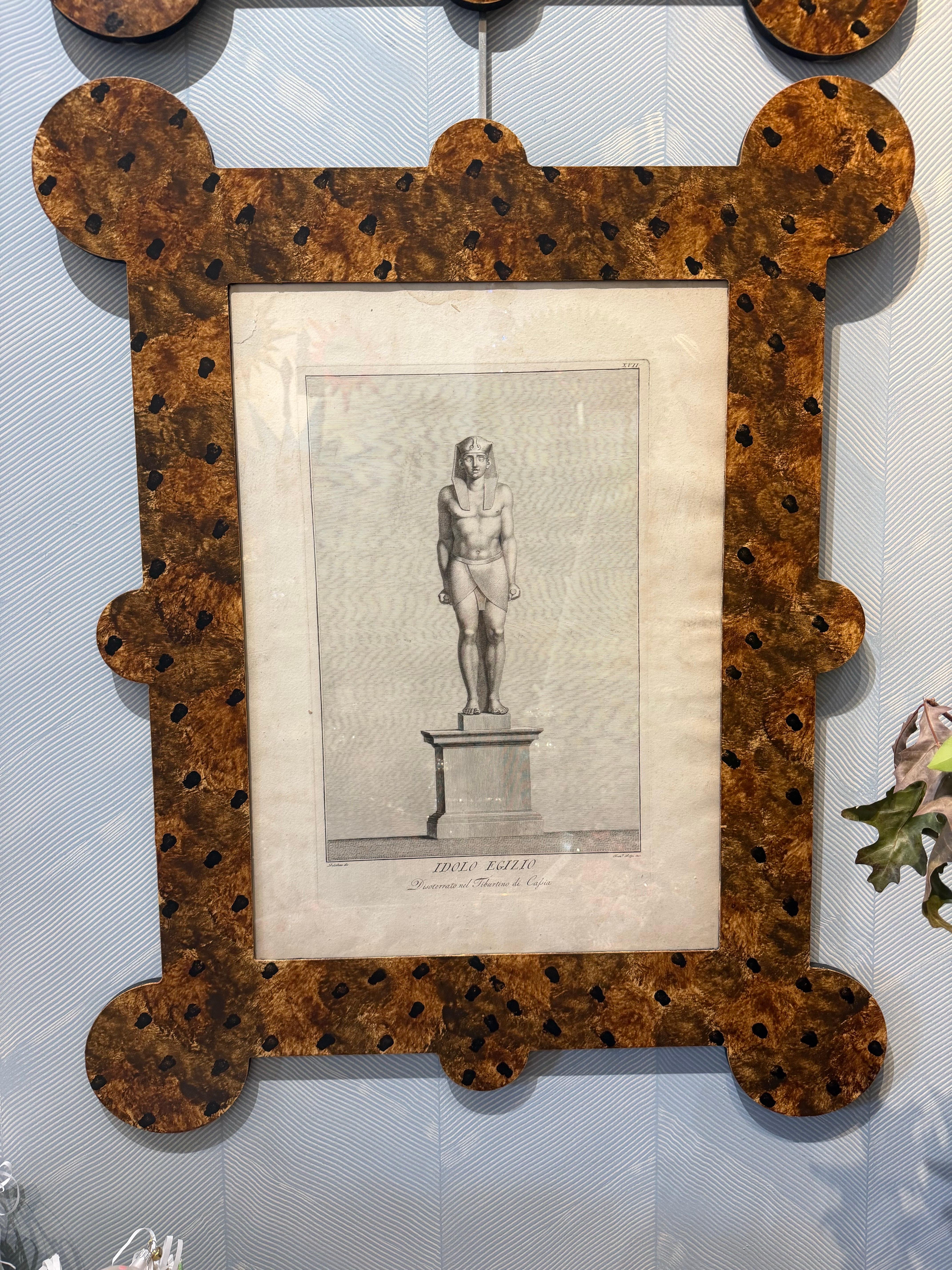 Importantes gravures classiques du XVIIIe siècle dans des cadres en fausse tortue peints à la main en vente 7