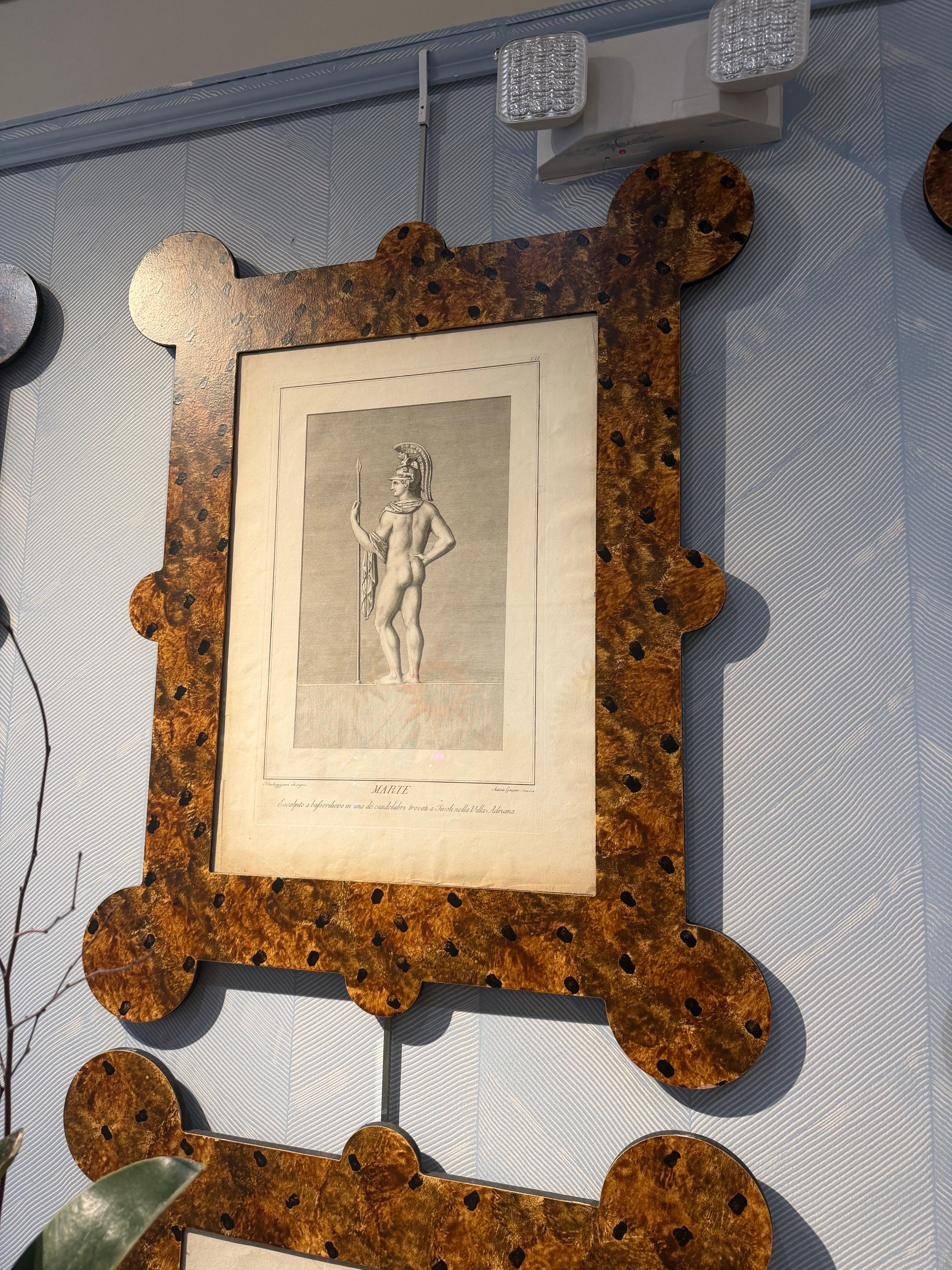 Importantes gravures classiques du XVIIIe siècle dans des cadres en fausse tortue peints à la main en vente 10