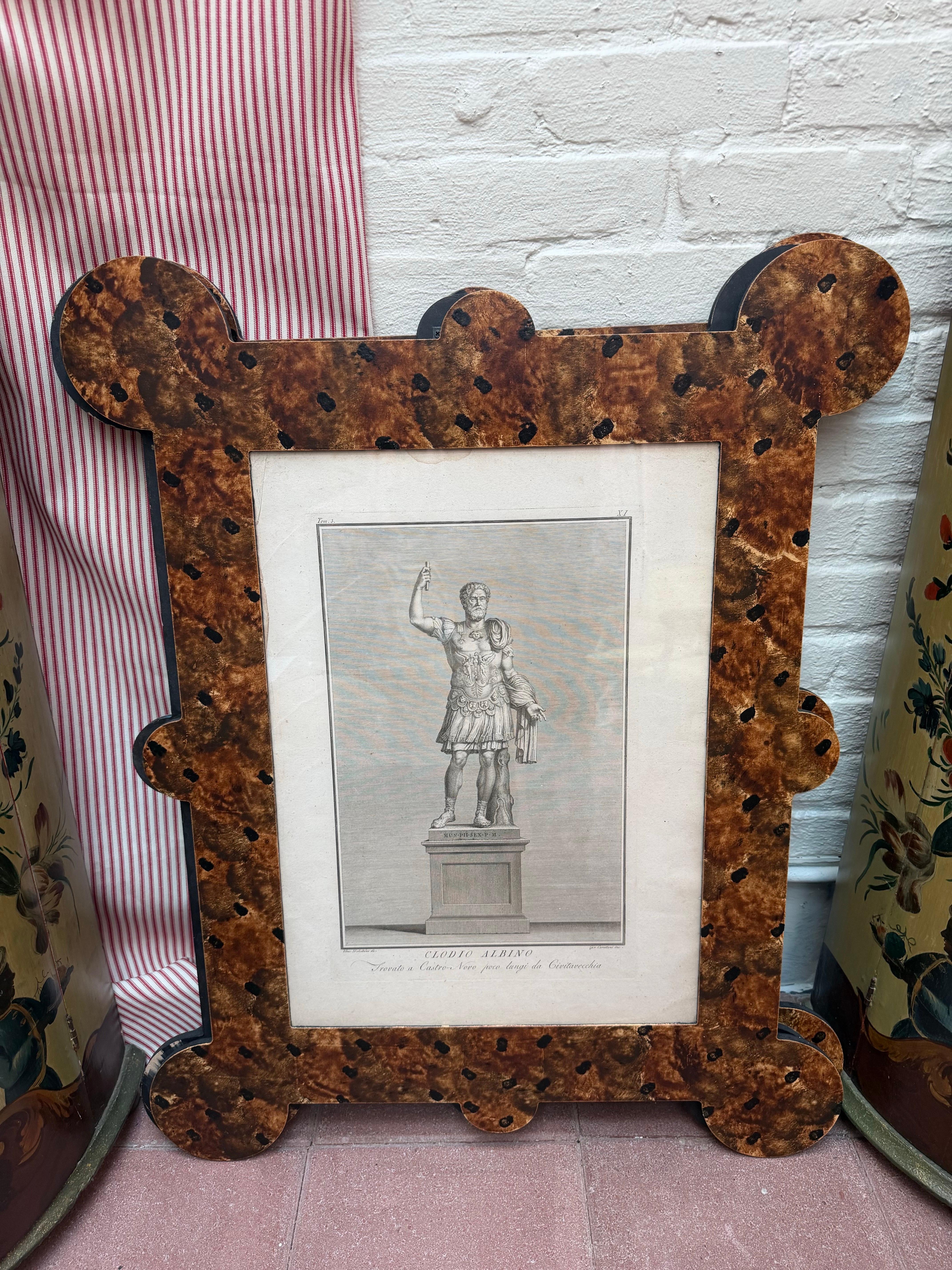 Importantes gravures classiques du XVIIIe siècle dans des cadres en fausse tortue peints à la main en vente 11