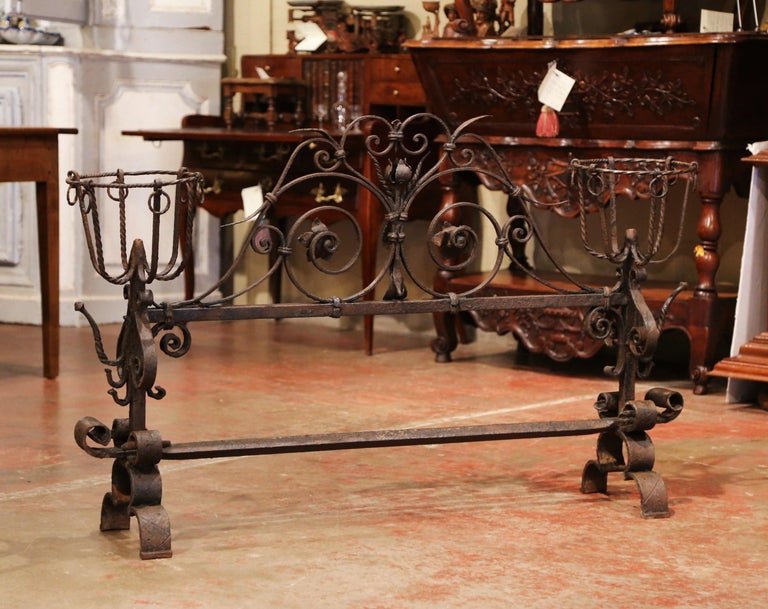 Important 18th Century French Gothic Wrought Iron Fireplace Screen