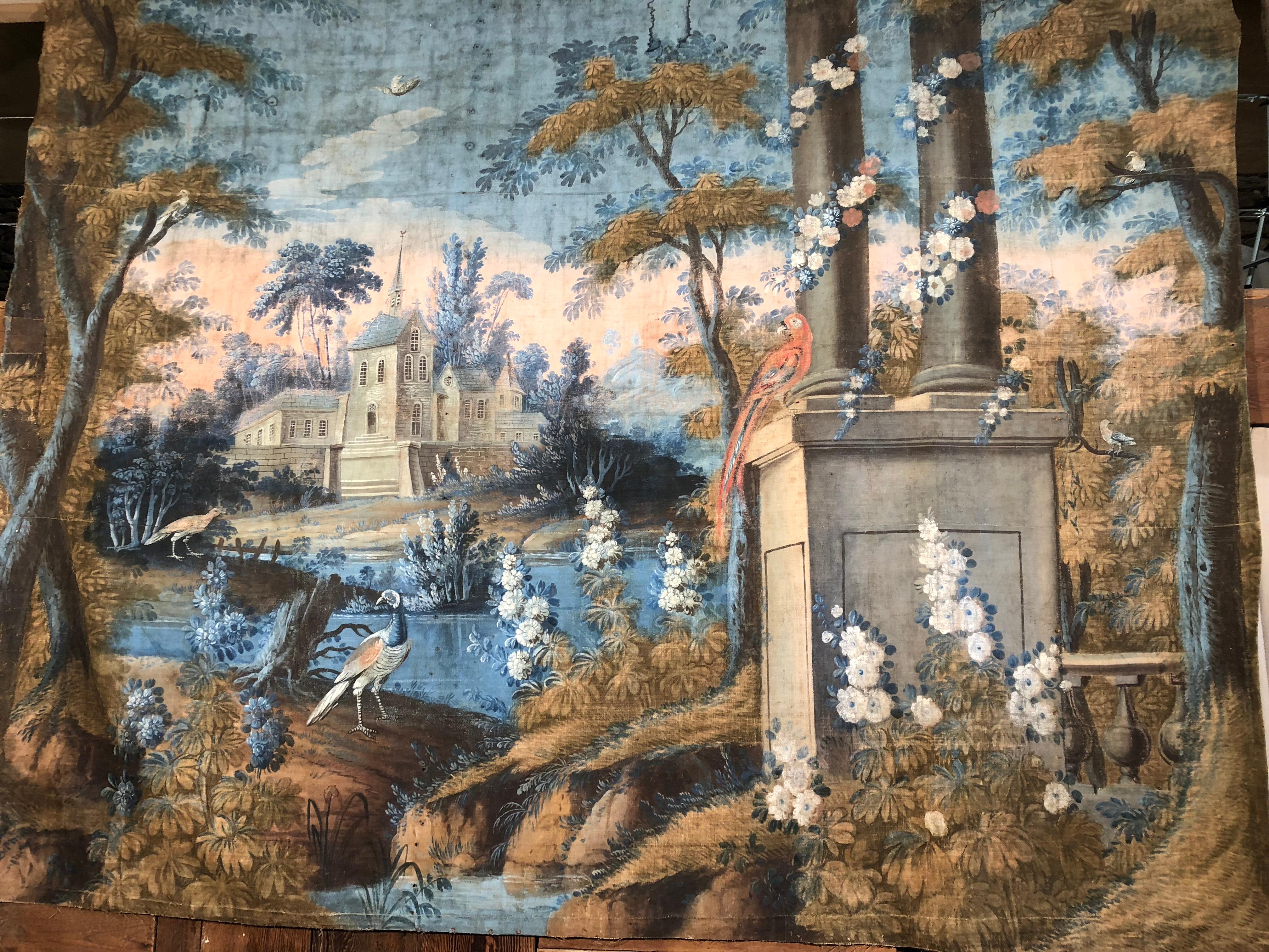 Important 18th Century French Toile Peinte Tapestry 4