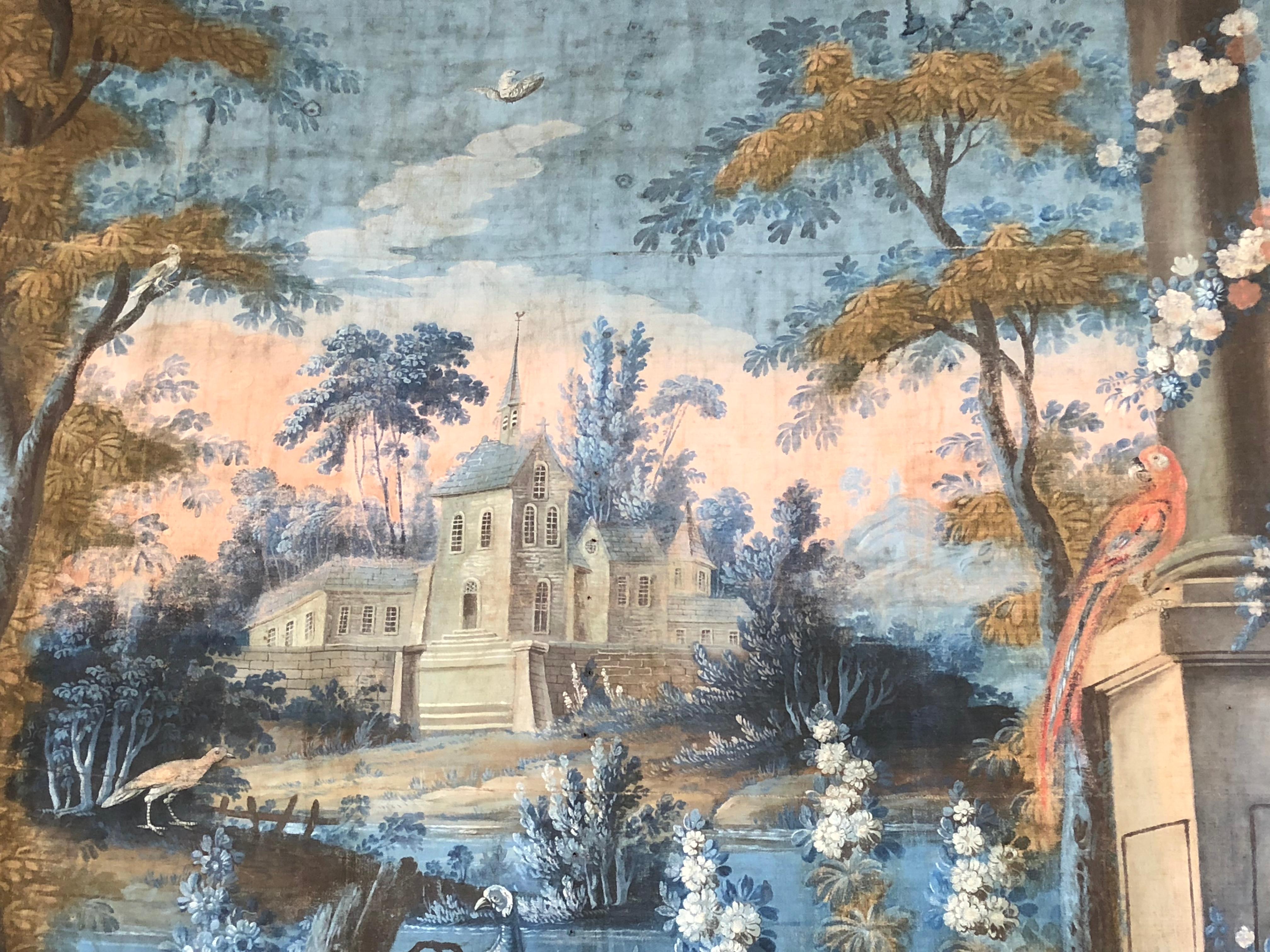 Important 18th Century French Toile Peinte Tapestry 2