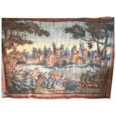 Important 18th Century Toile Peinte Tapestry, French