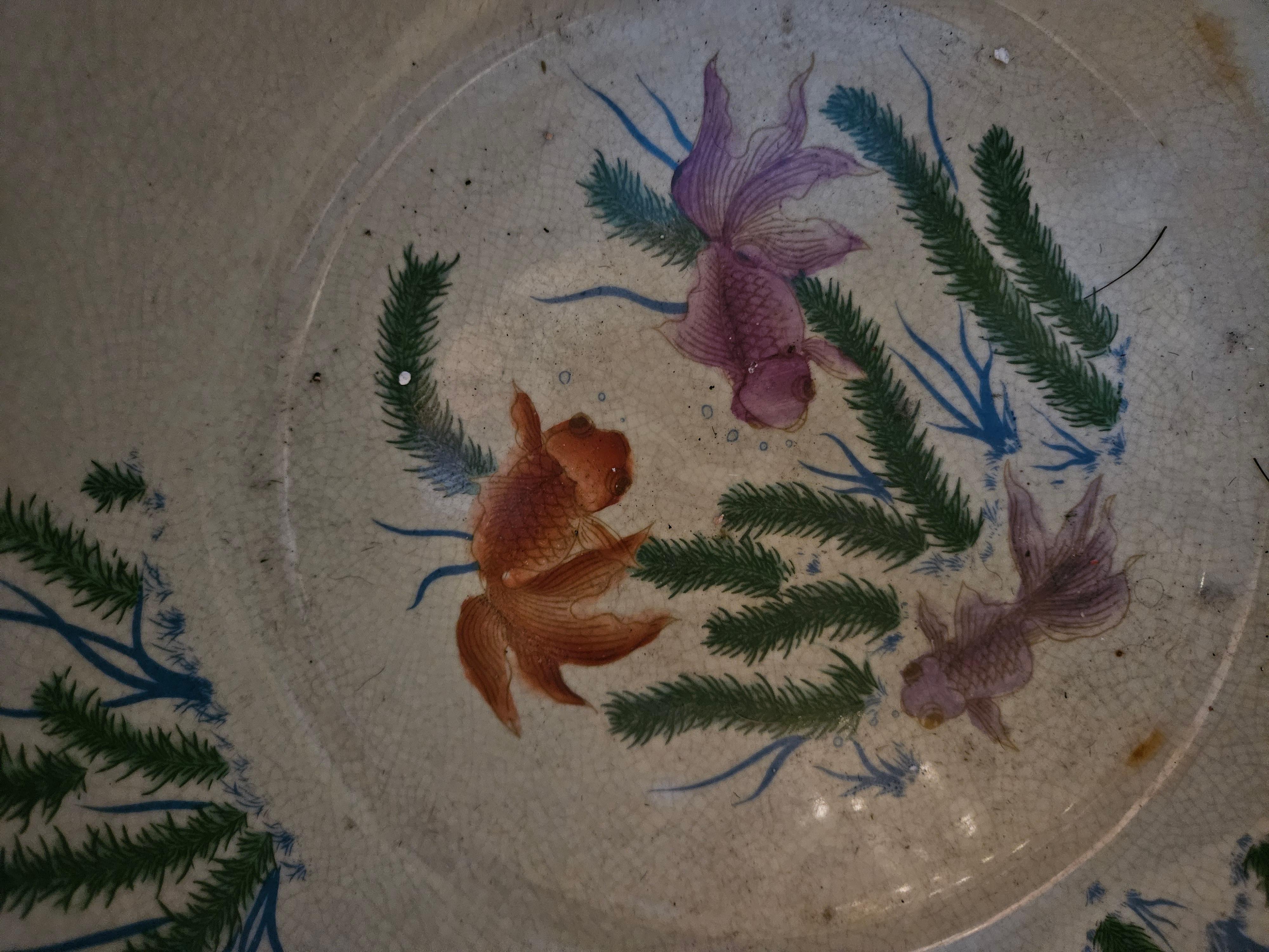 Porcelaine Important bol jardinière chinois de style Famille Rose des années 1900 peint à la main en vente