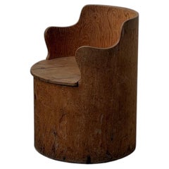 Important 1903 Swedish Pine Kubbstol Log Chair Antique Historical
