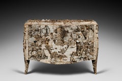 Important 1925 Dresser with Birchbark and Inlaid with Minerals
