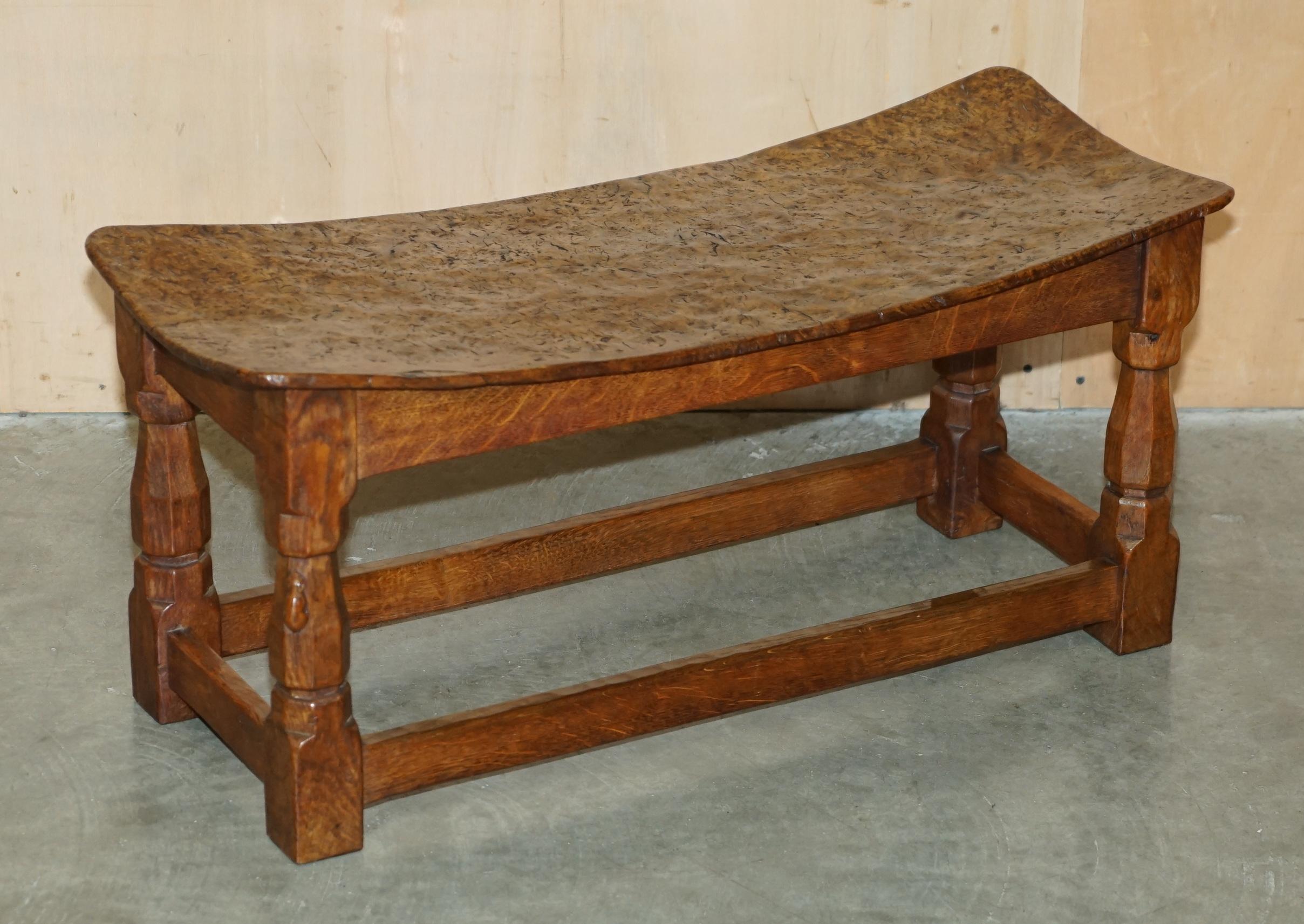 Royal House Antiques

Royal House Antiques is delighted to offer for sale this stunning, super rare and highly collectable Robert Mouseman Thompson Burr Oak circa 1930-1940 extra large stool in fully restored condition 

Please note the delivery fee