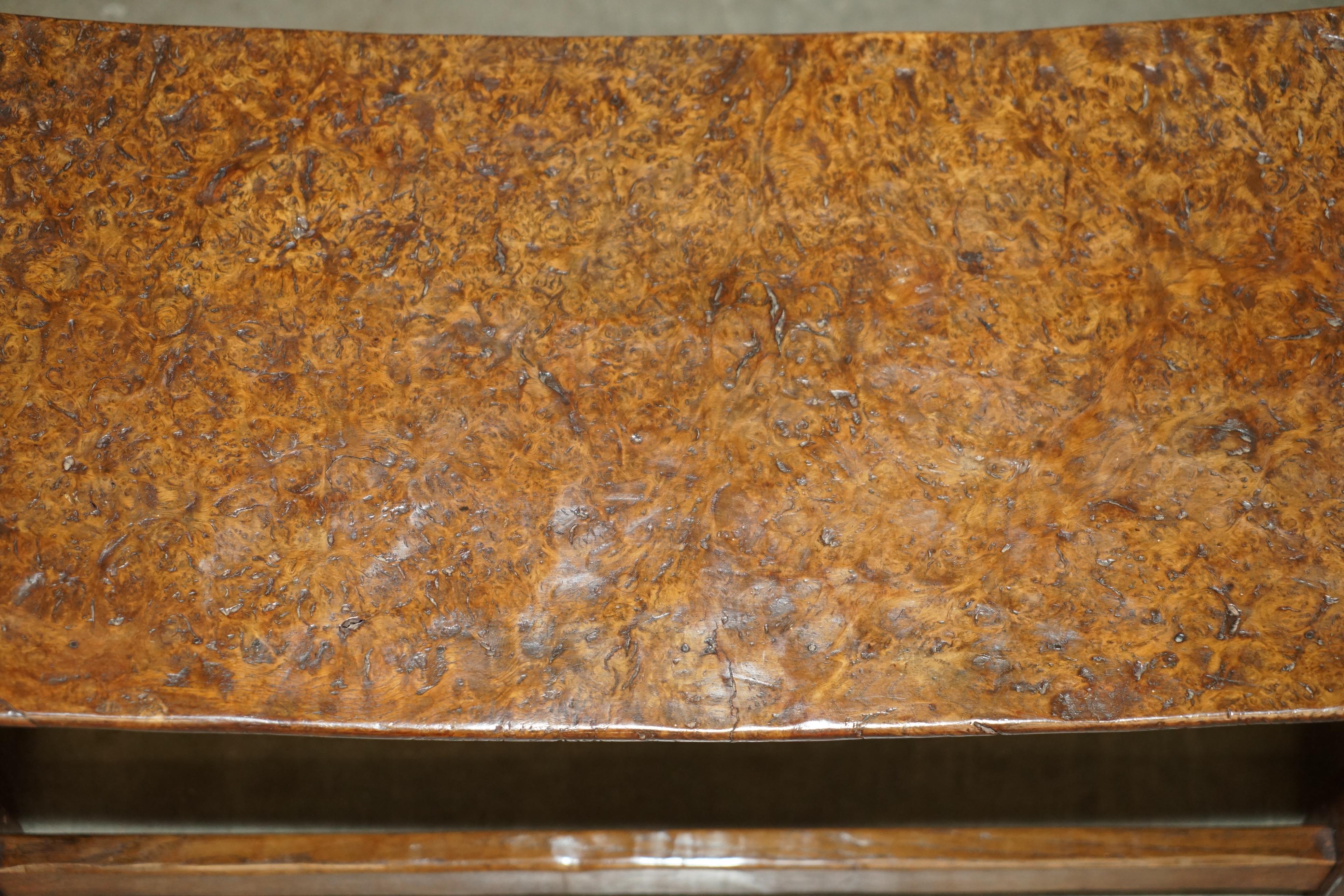 Hand-Crafted IMPORTANT 1930's BURR OAK ROBERT MOUSEMAN THOMPSON STOOL WITH PERIOD CURVED TOP For Sale