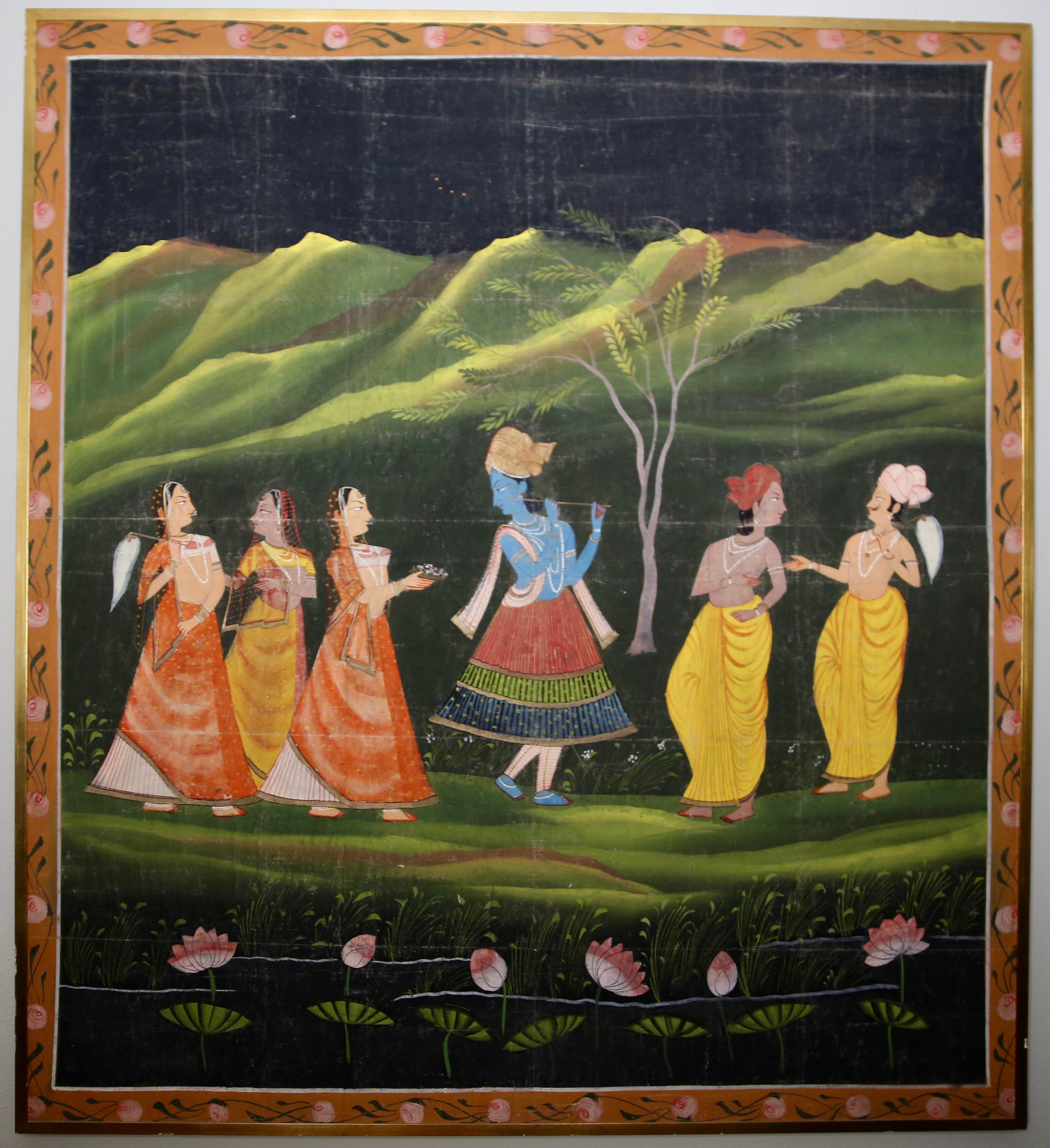 20th Century Important 1930s Indian Batik For Sale