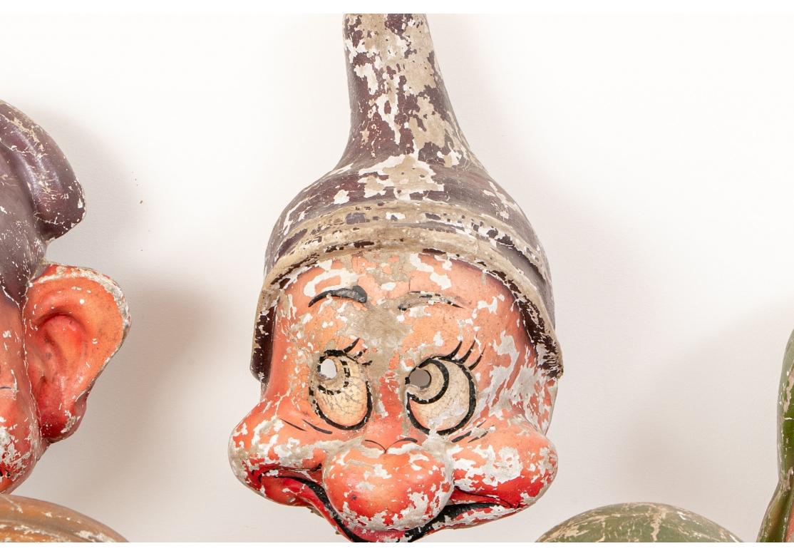 Hand-Painted Important 1937 Papier Mâche Head/Masks Of 