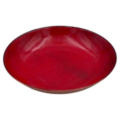 Important 1940's Jade Snow Wong Red Enamel on Copper Dish, Plate, or Catchall