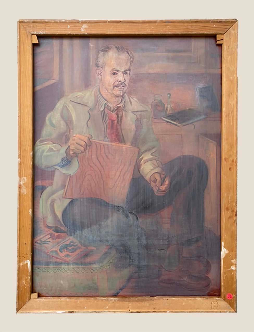 Wichtiges surrealistisches Öl auf Leinwand von Erle Loran aus dem Jahr 1944 im Angebot 4