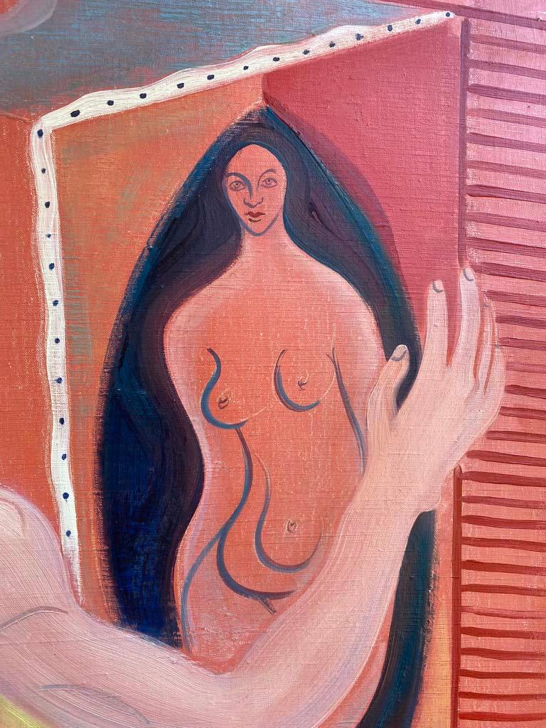 Wichtiges surrealistisches Öl auf Leinwand von Erle Loran aus dem Jahr 1944 (amerikanisch) im Angebot
