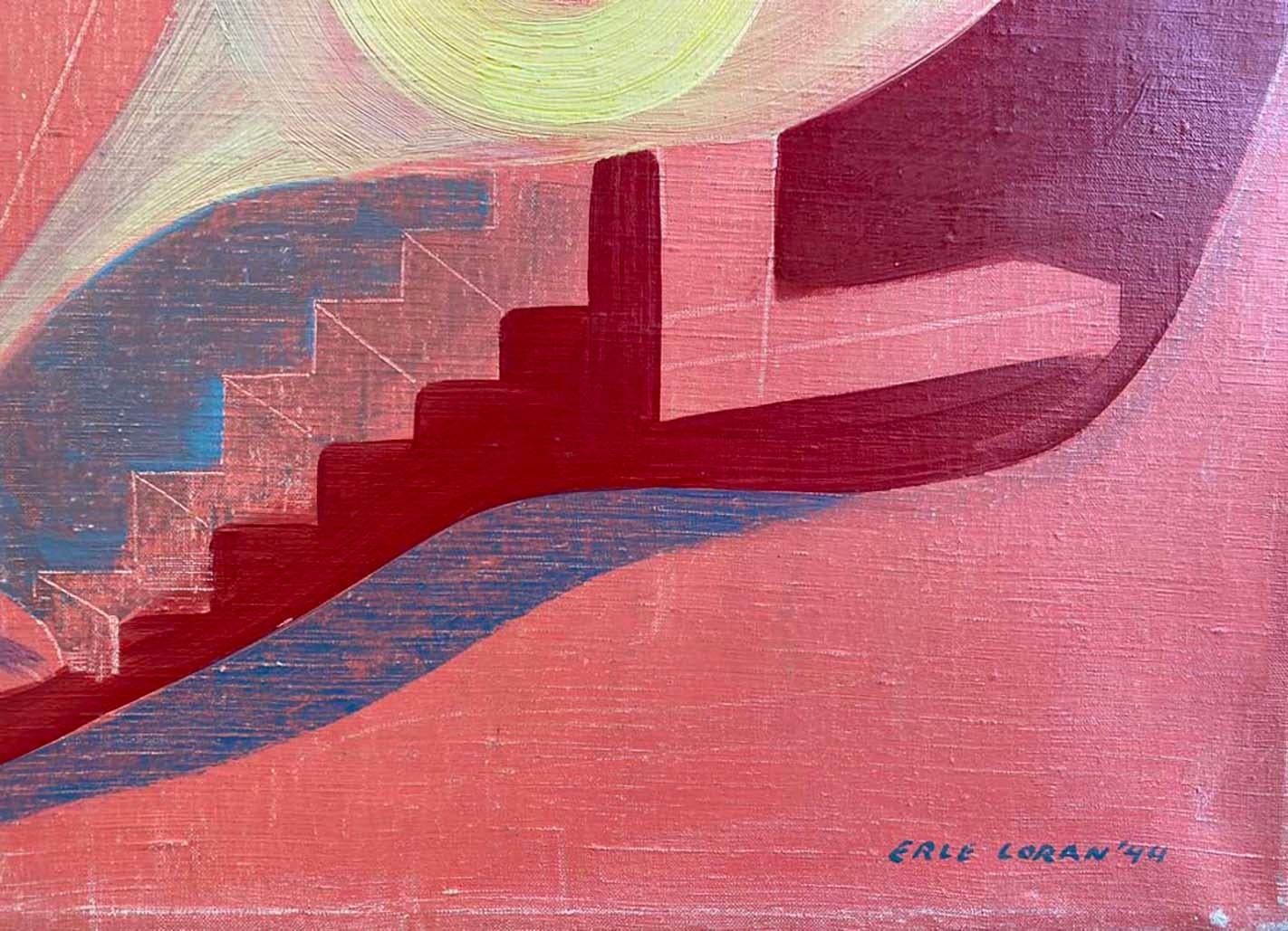 Wichtiges surrealistisches Öl auf Leinwand von Erle Loran aus dem Jahr 1944 im Angebot 1