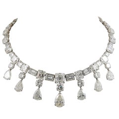 Important 1950s Diamond Platinum Festoon Necklace