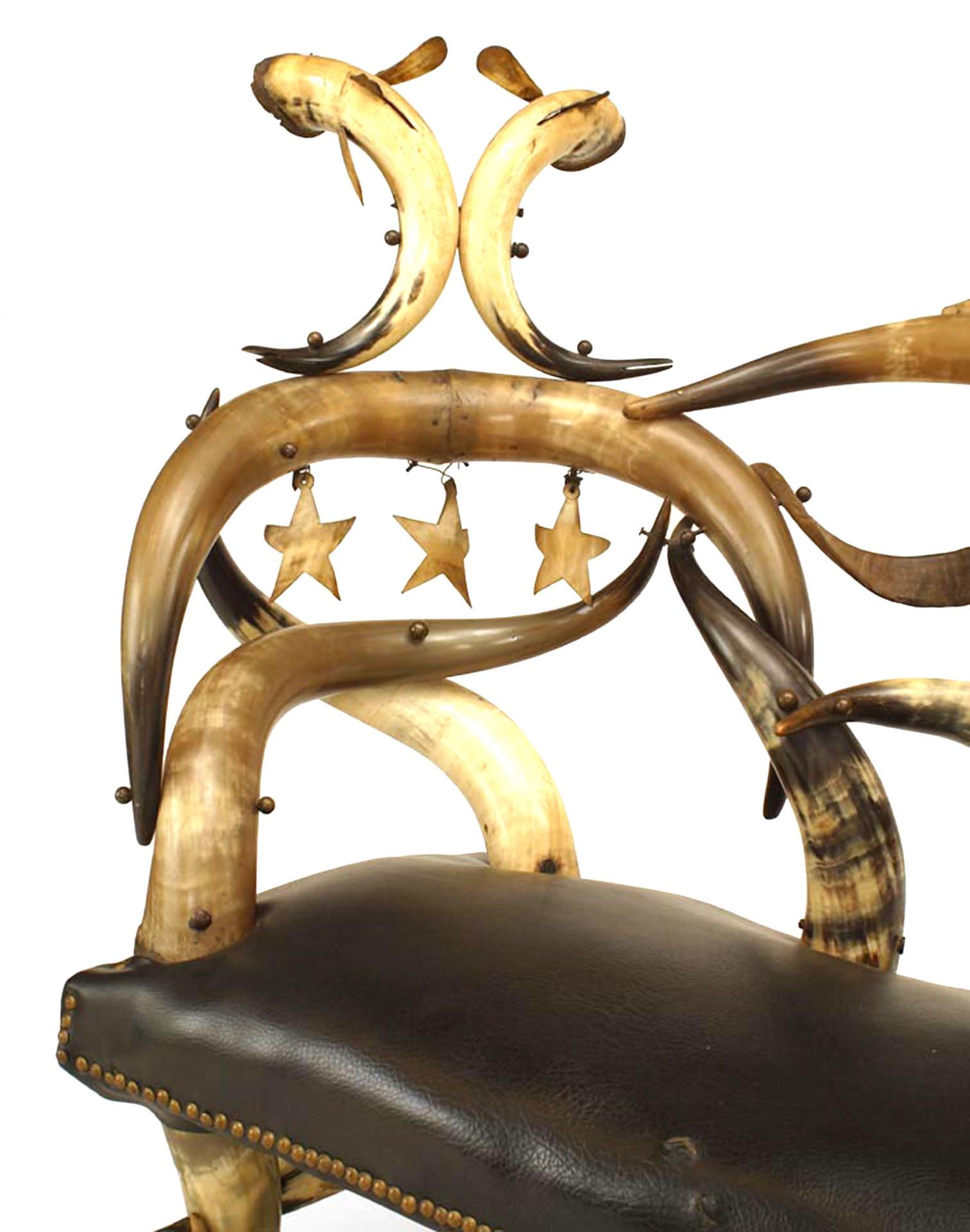 19th Century Rustic American Victorian Horn Chaise For Sale