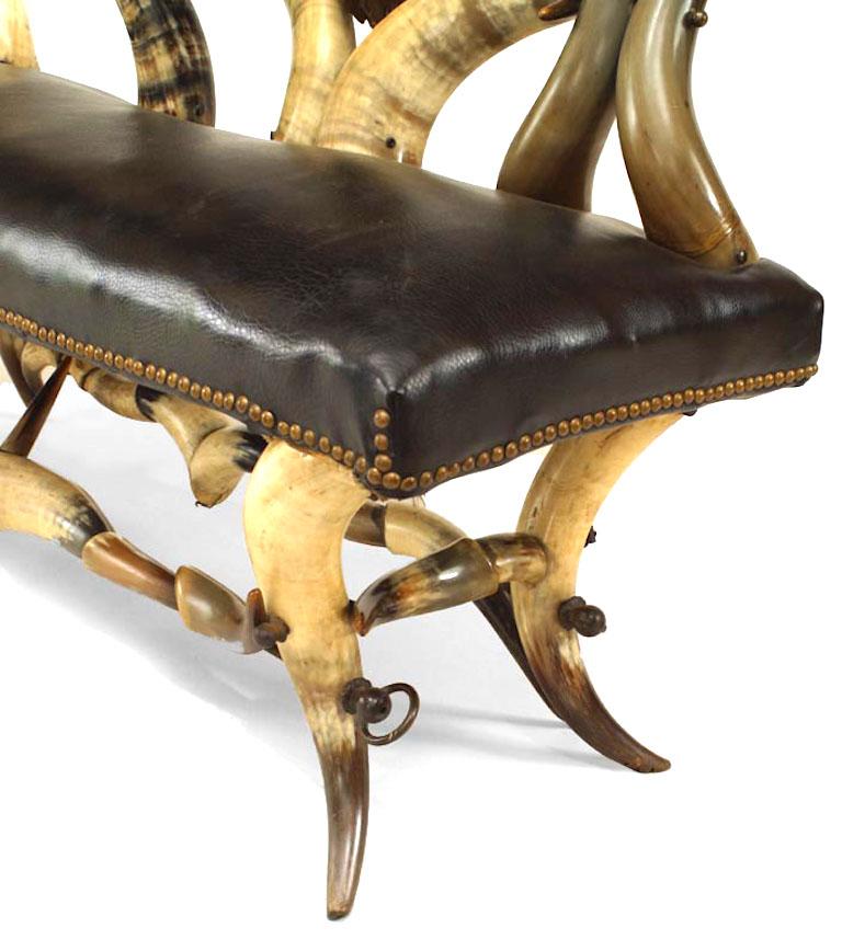 Rustic American Victorian Horn Chaise For Sale 1