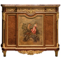 Important 19th Century Amboyna and Purpleheart Cabinet by Henry Dasson of Paris