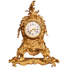 Important 19th Century French Louis XV Bronze Dore Mantel Clock from Paris