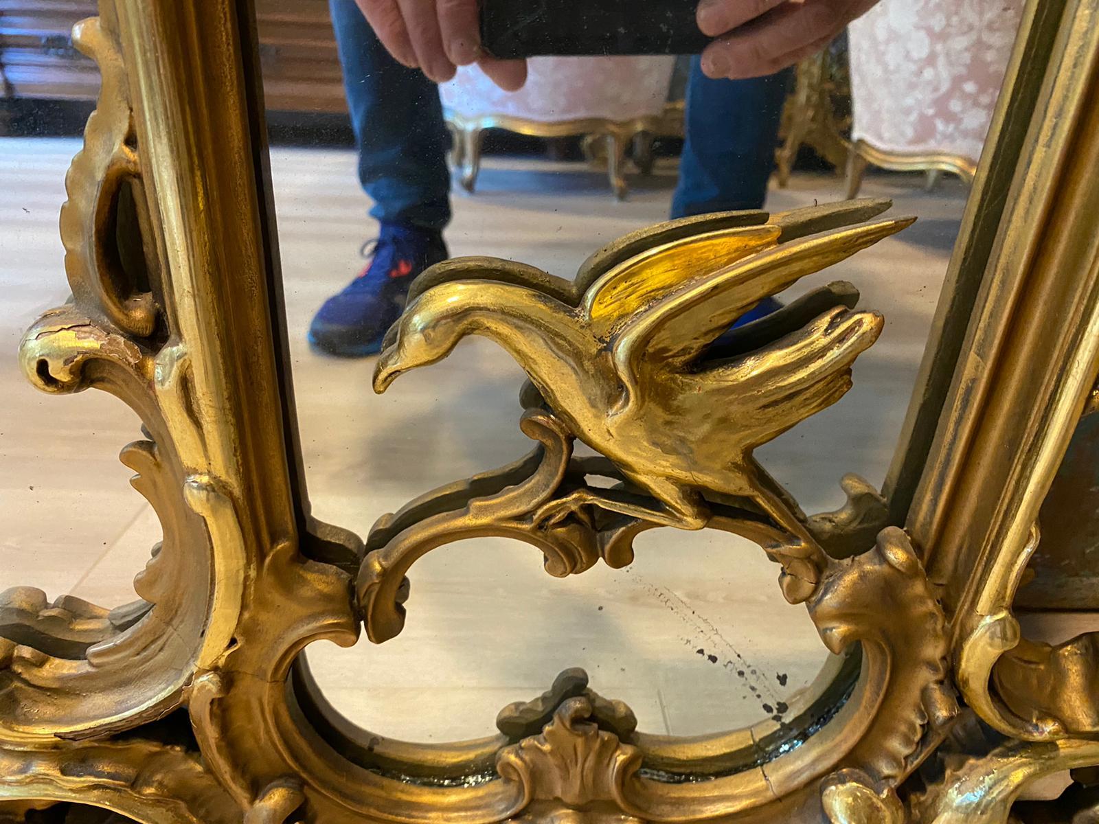 Important 19th Century French Mirror Console with Italian Marble For Sale 7