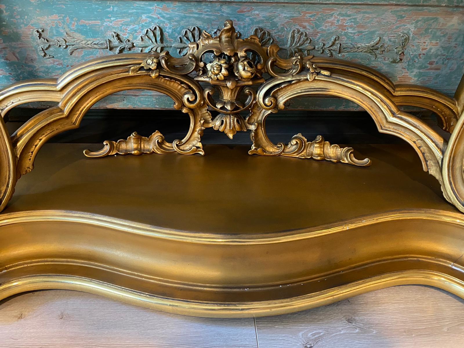 Important 19th Century French Mirror Console with Italian Marble For Sale 14
