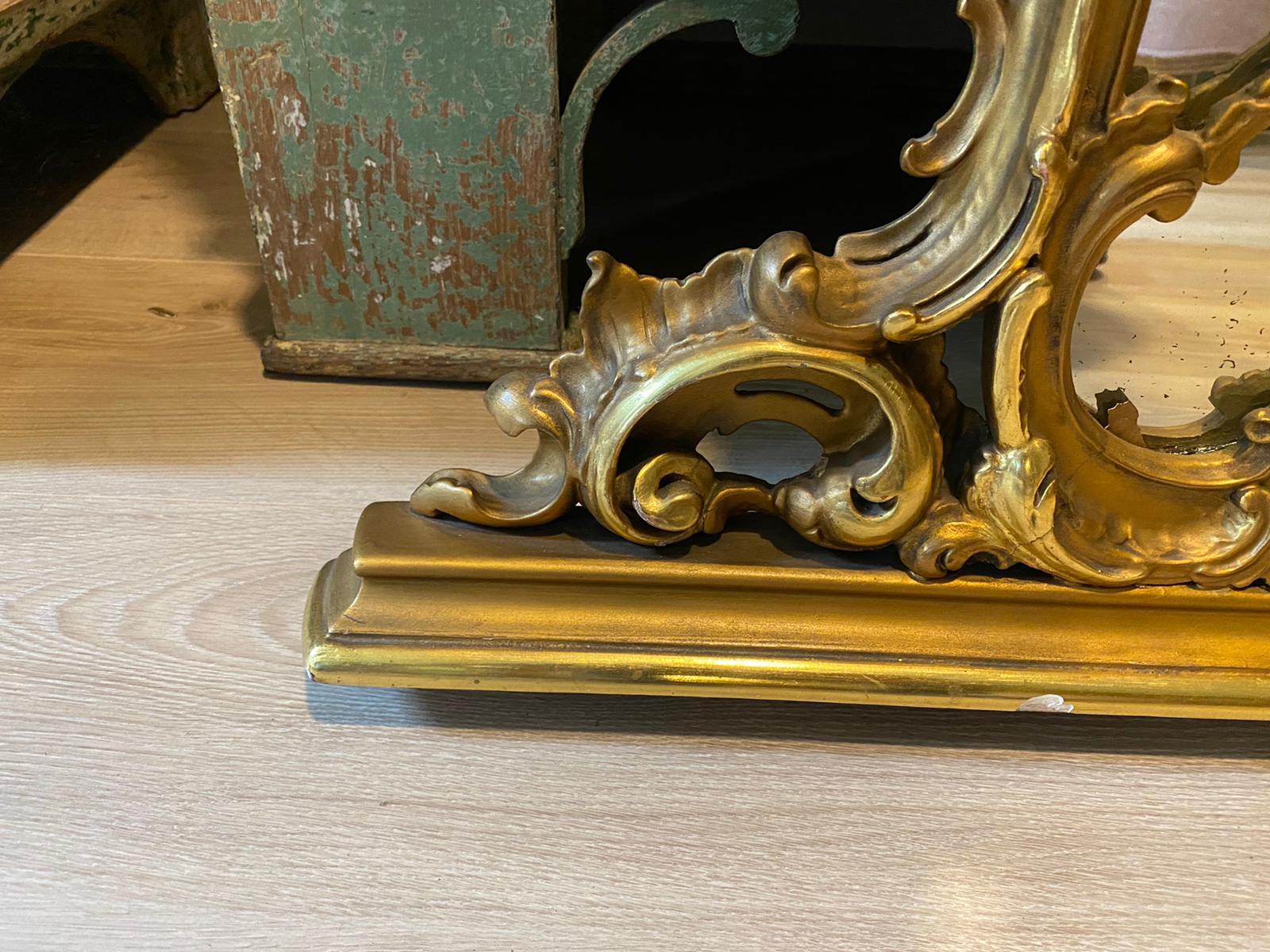 Wood Important 19th Century French Mirror Console with Italian Marble For Sale