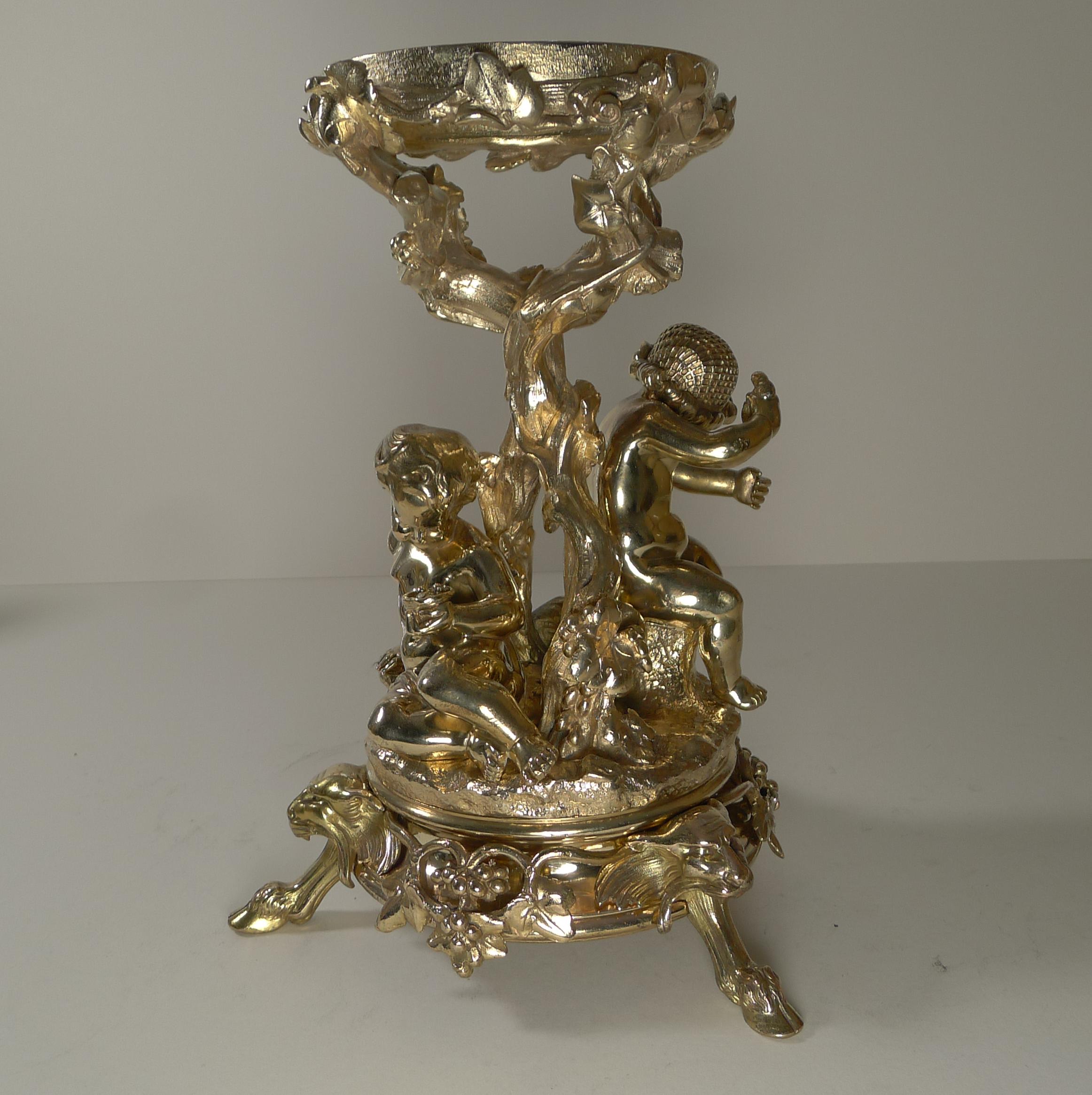Important 19th Century Gilded Bronze Centrepiece, Christofle, Paris In Good Condition For Sale In Bath, GB