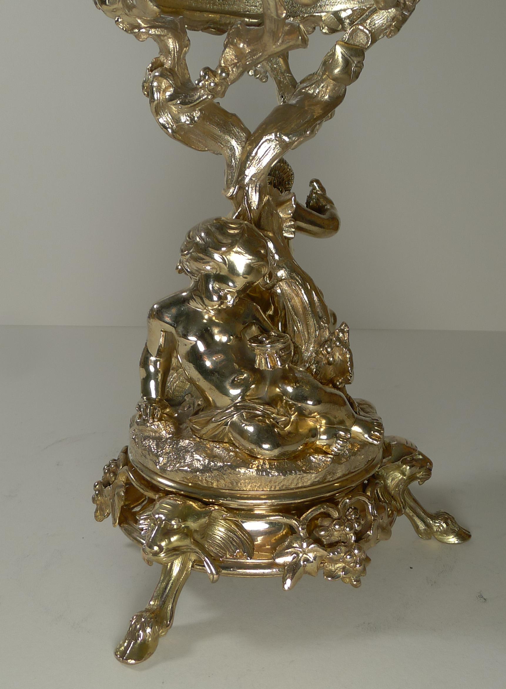 Late 19th Century Important 19th Century Gilded Bronze Centrepiece, Christofle, Paris For Sale