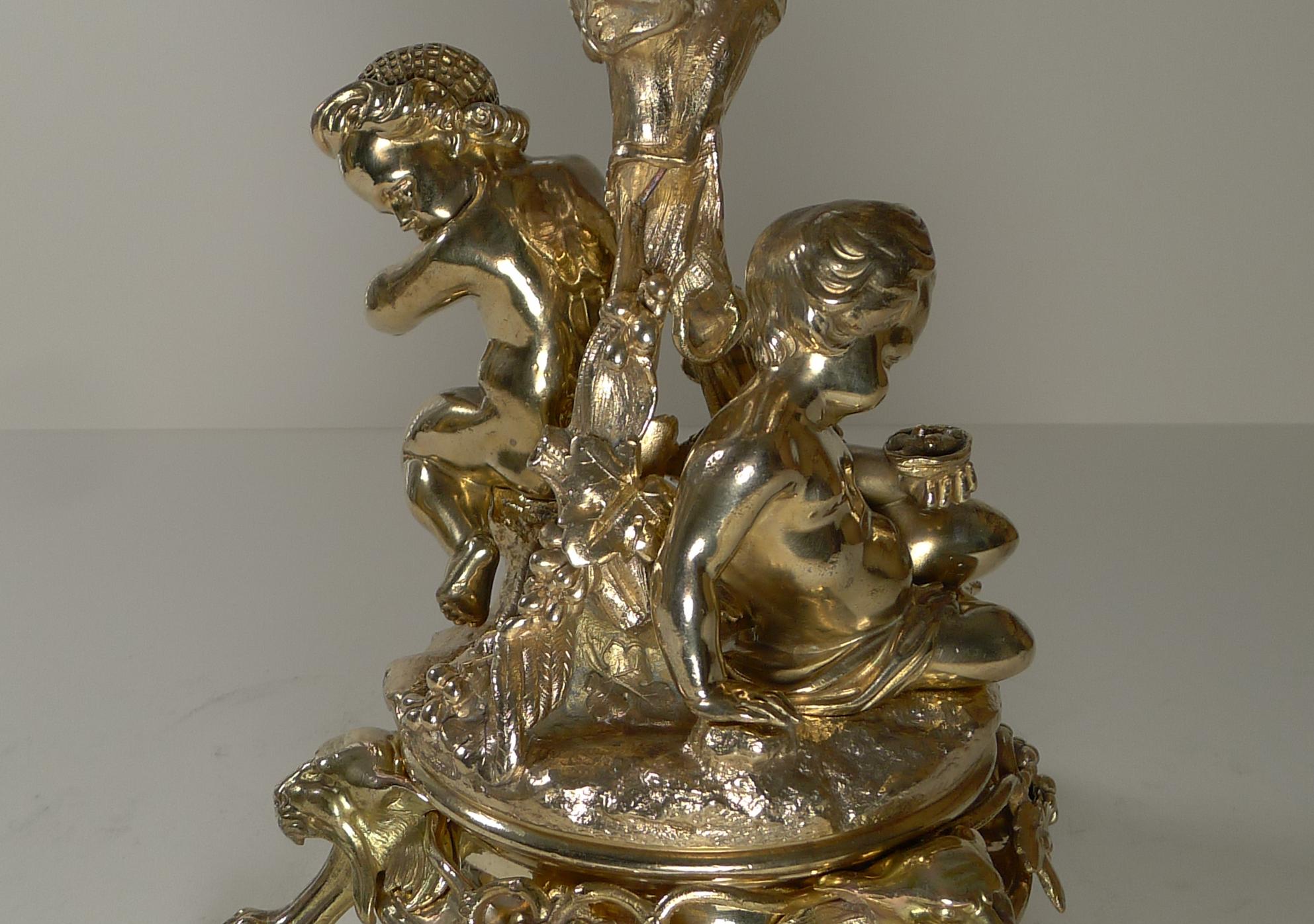 Important 19th Century Gilded Bronze Centrepiece, Christofle, Paris For Sale 1